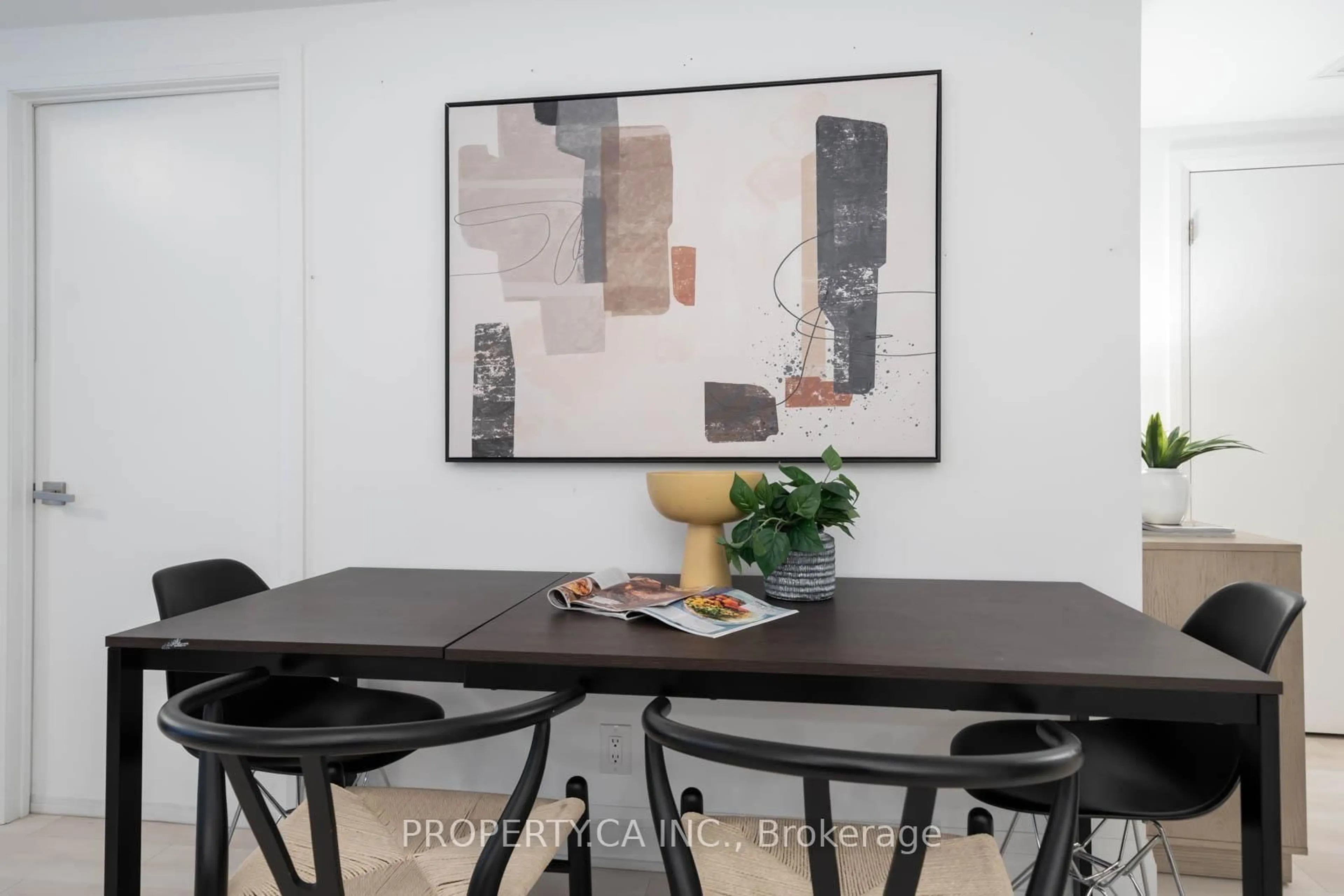 Dining room, wood/laminate floor for 33 Frederick Todd Way #303, Toronto Ontario M4G 0C9