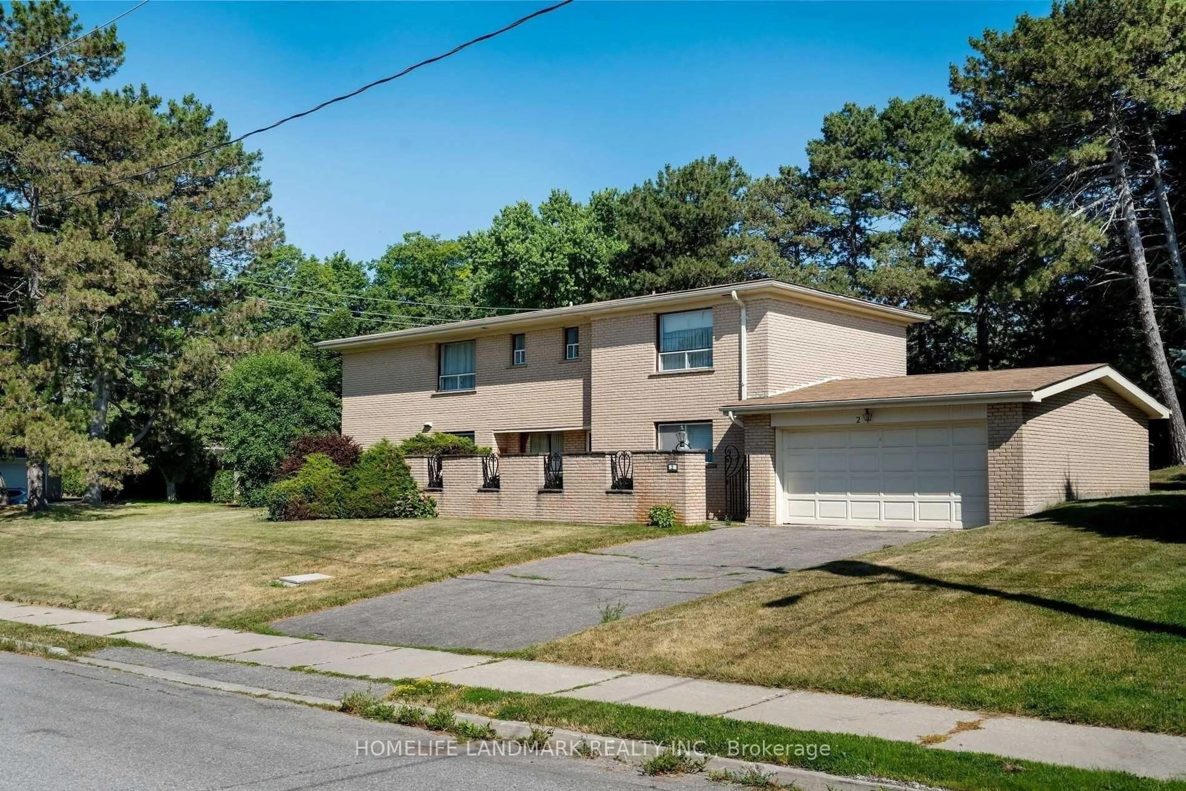 Home with brick exterior material, street for 2 Royal Oak Dr, Toronto Ontario M3C 2M2