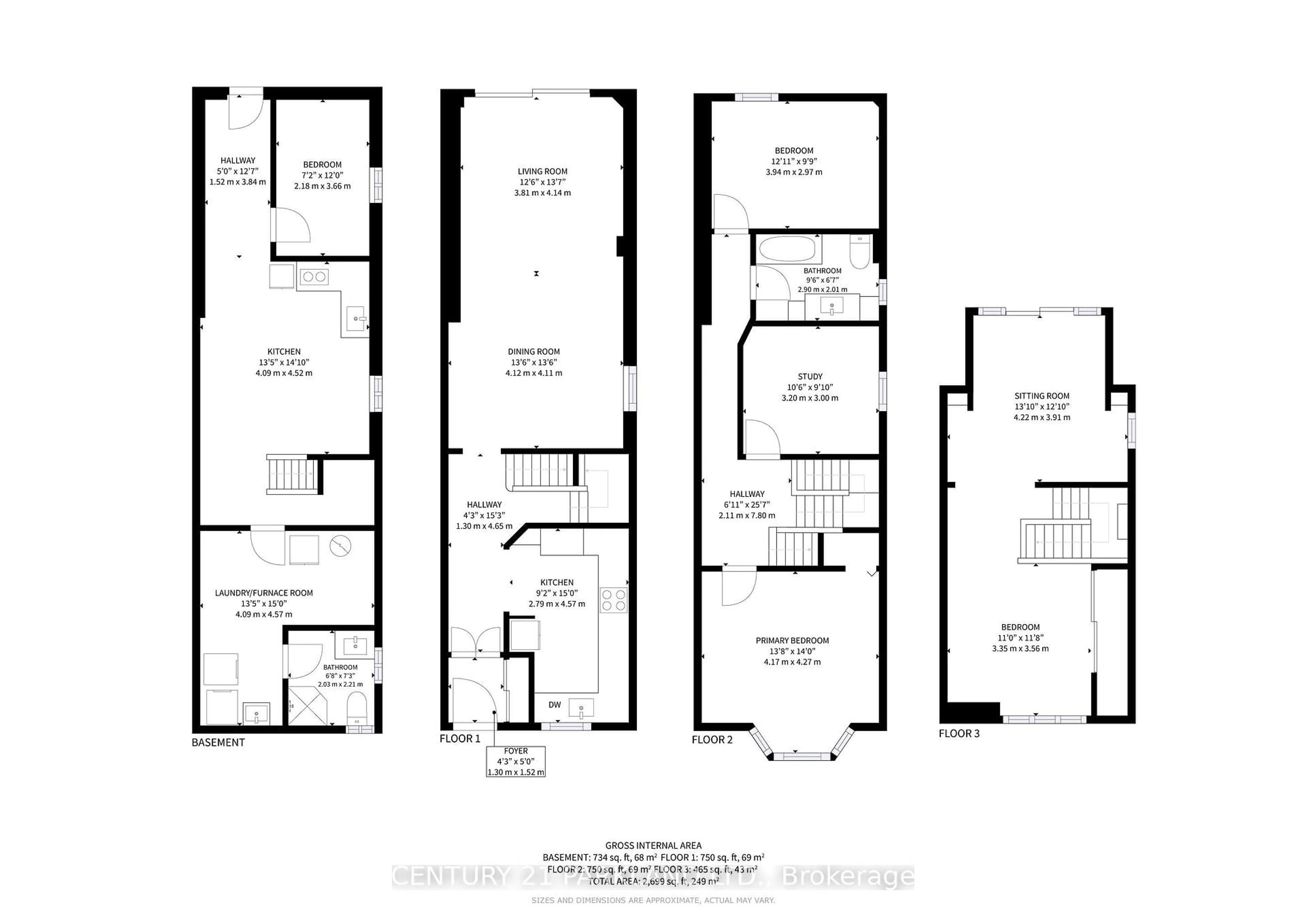 Floor plan for 147 Winchester St, Toronto Ontario M4X 1B5