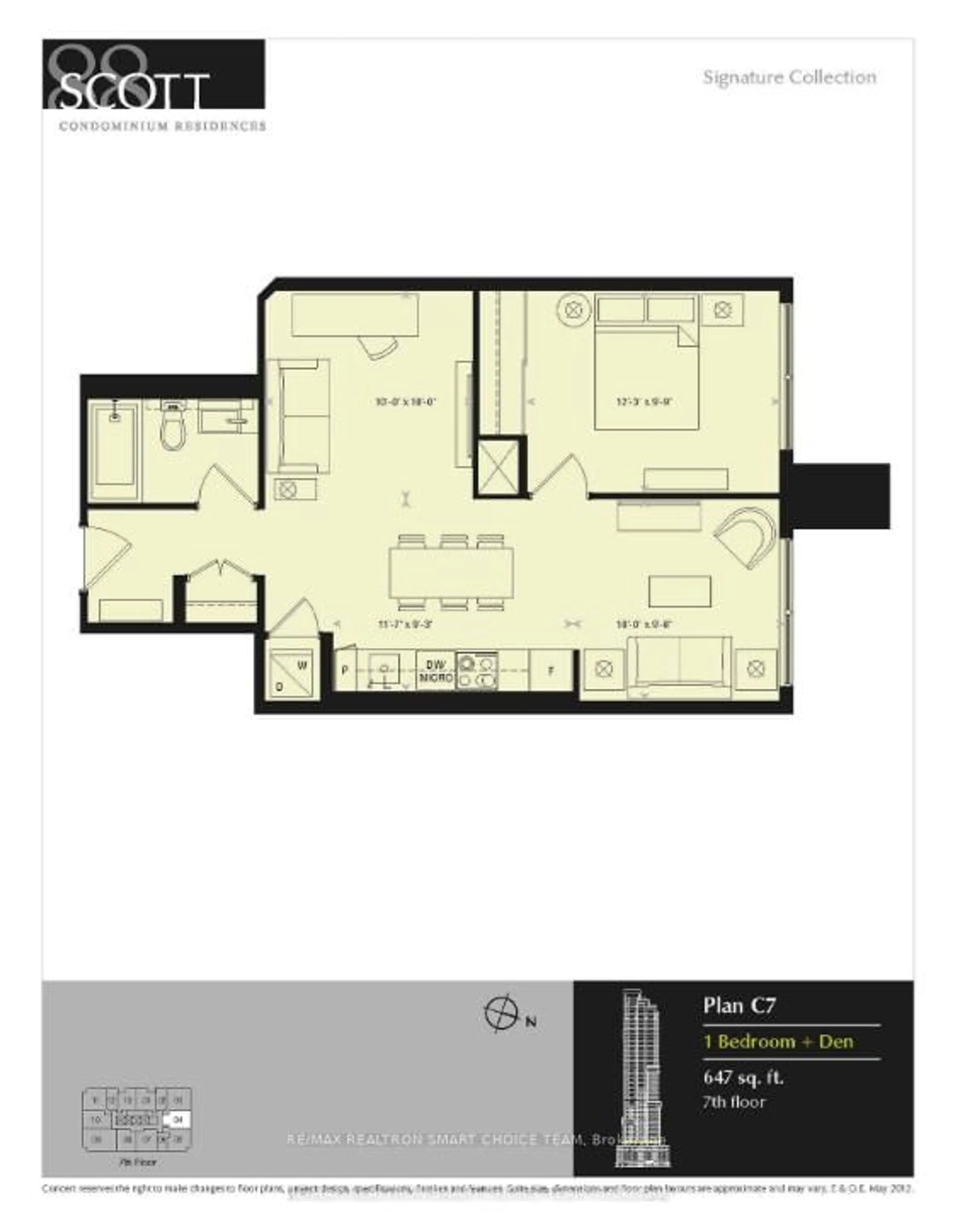 Floor plan for 88 Scott St #704, Toronto Ontario M5E 0A9