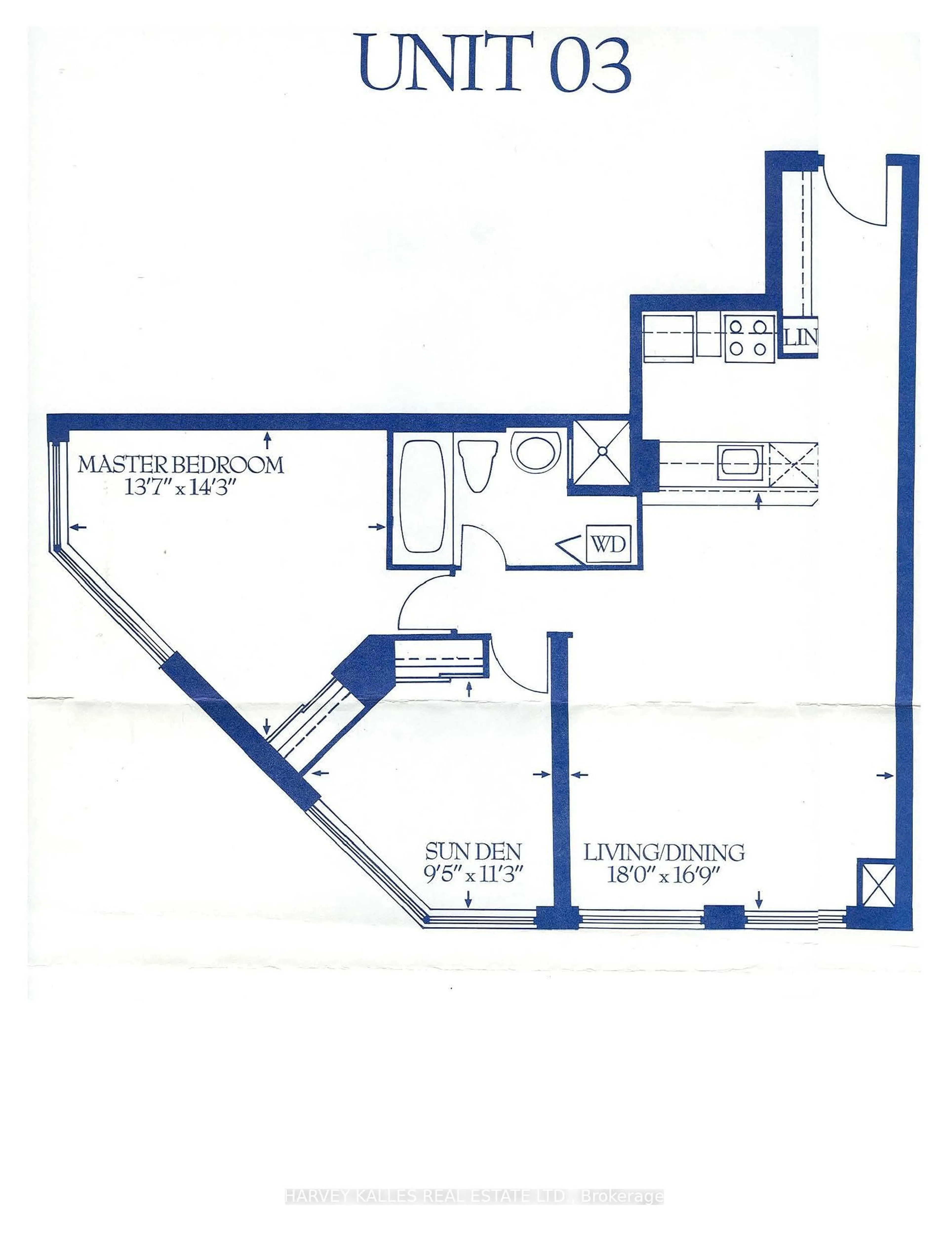 Floor plan for 44 St Joseph St #1103, Toronto Ontario M4Y 2W4