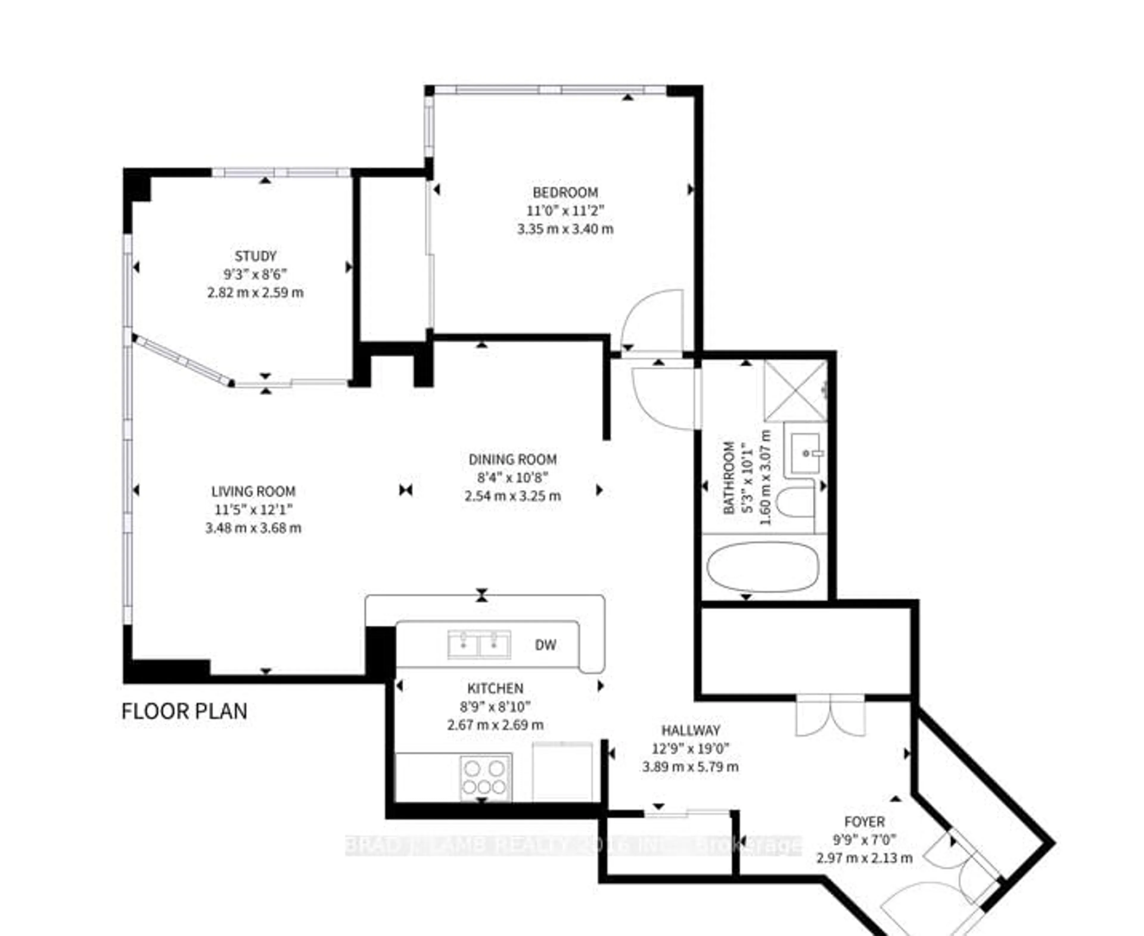 Floor plan for 10 Yonge St #907, Toronto Ontario M5E 1R4