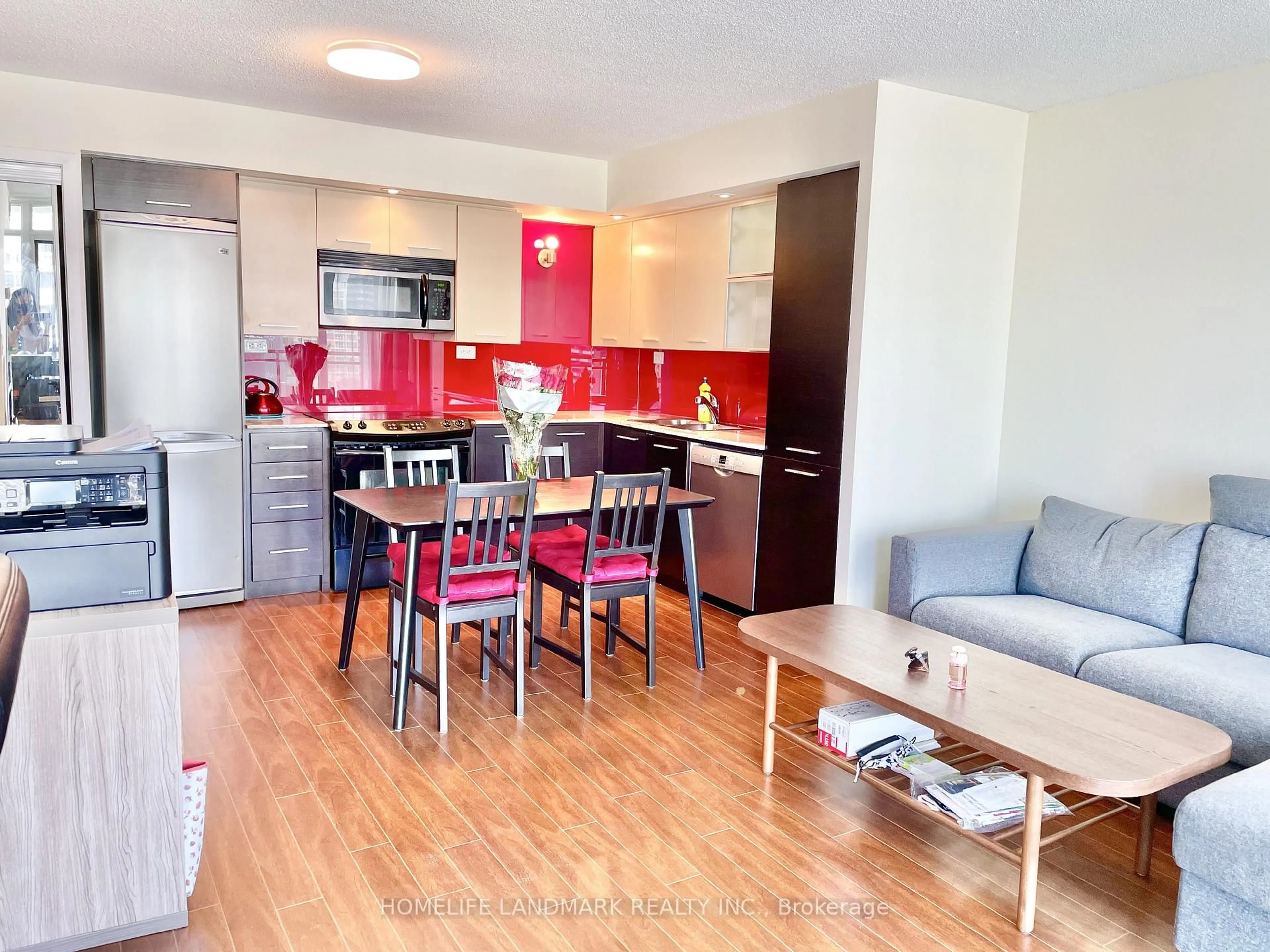 Open concept kitchen, wood/laminate floor for 8 TELEGRAM Mews #1610, Toronto Ontario M5V 3Z5