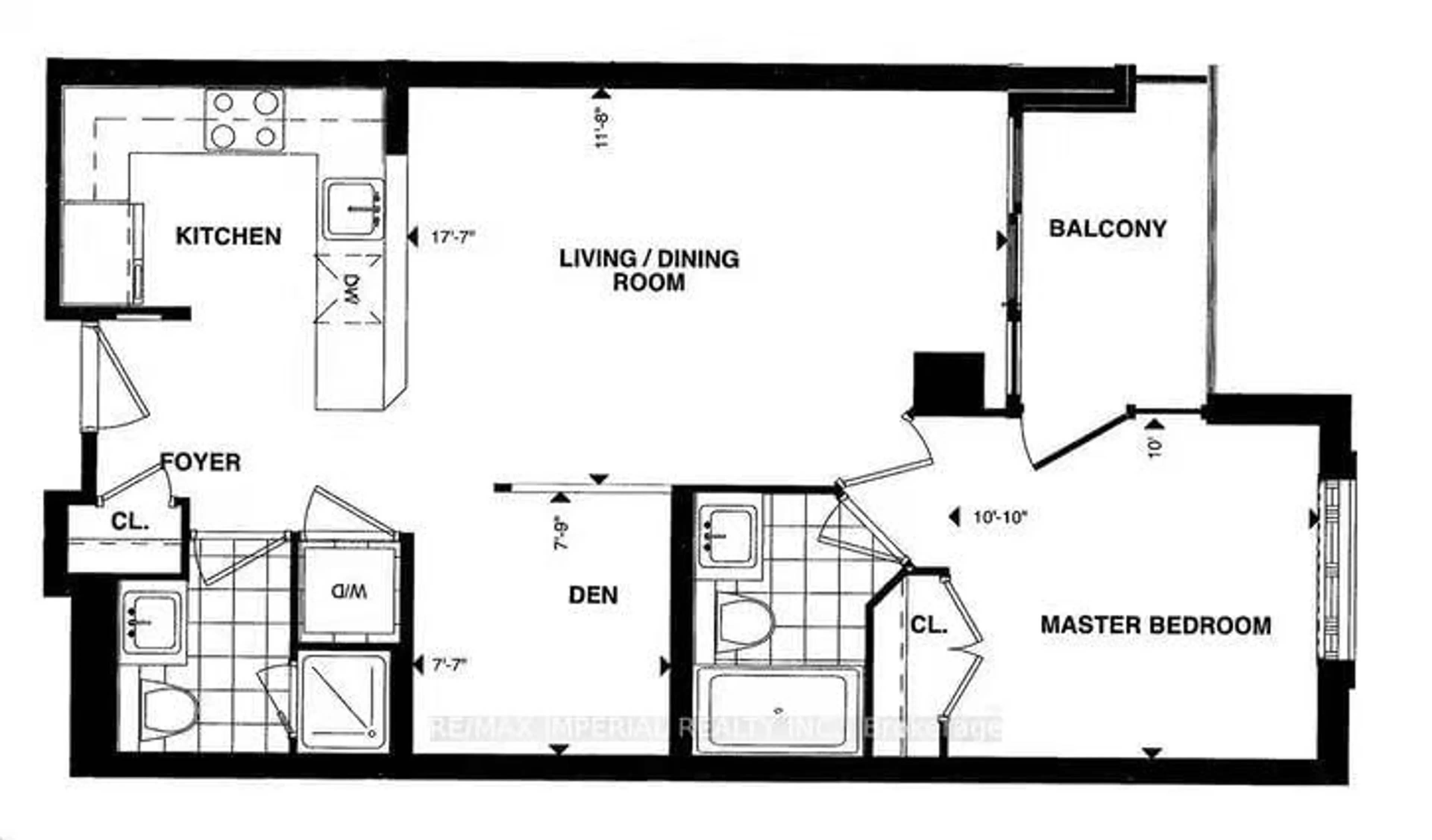 Floor plan for 125 Western Battery Rd #406, Toronto Ontario M6K 3R8