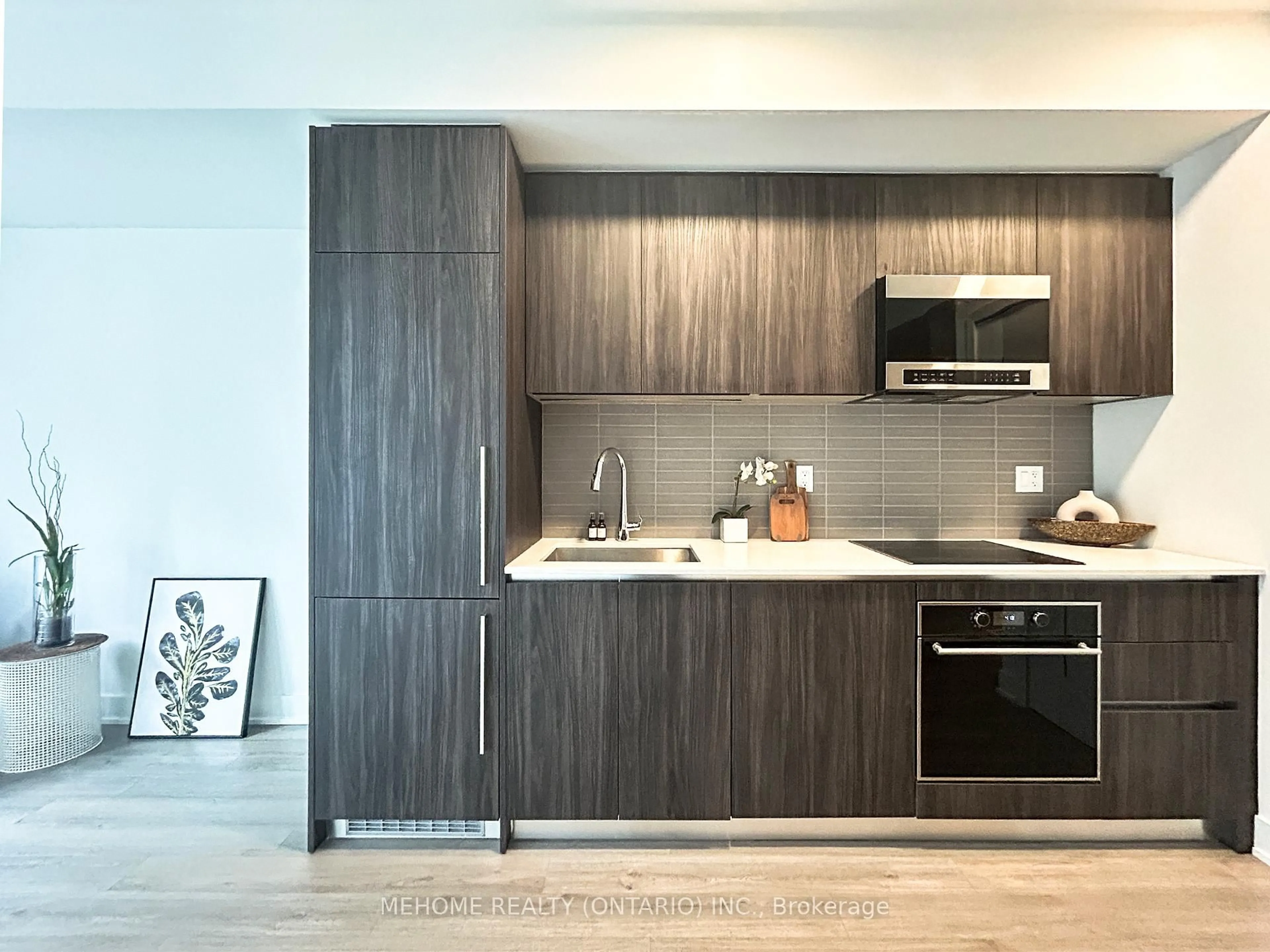 Standard kitchen, wood/laminate floor for 8 Cumberland St #3104, Toronto Ontario M4W 0B6