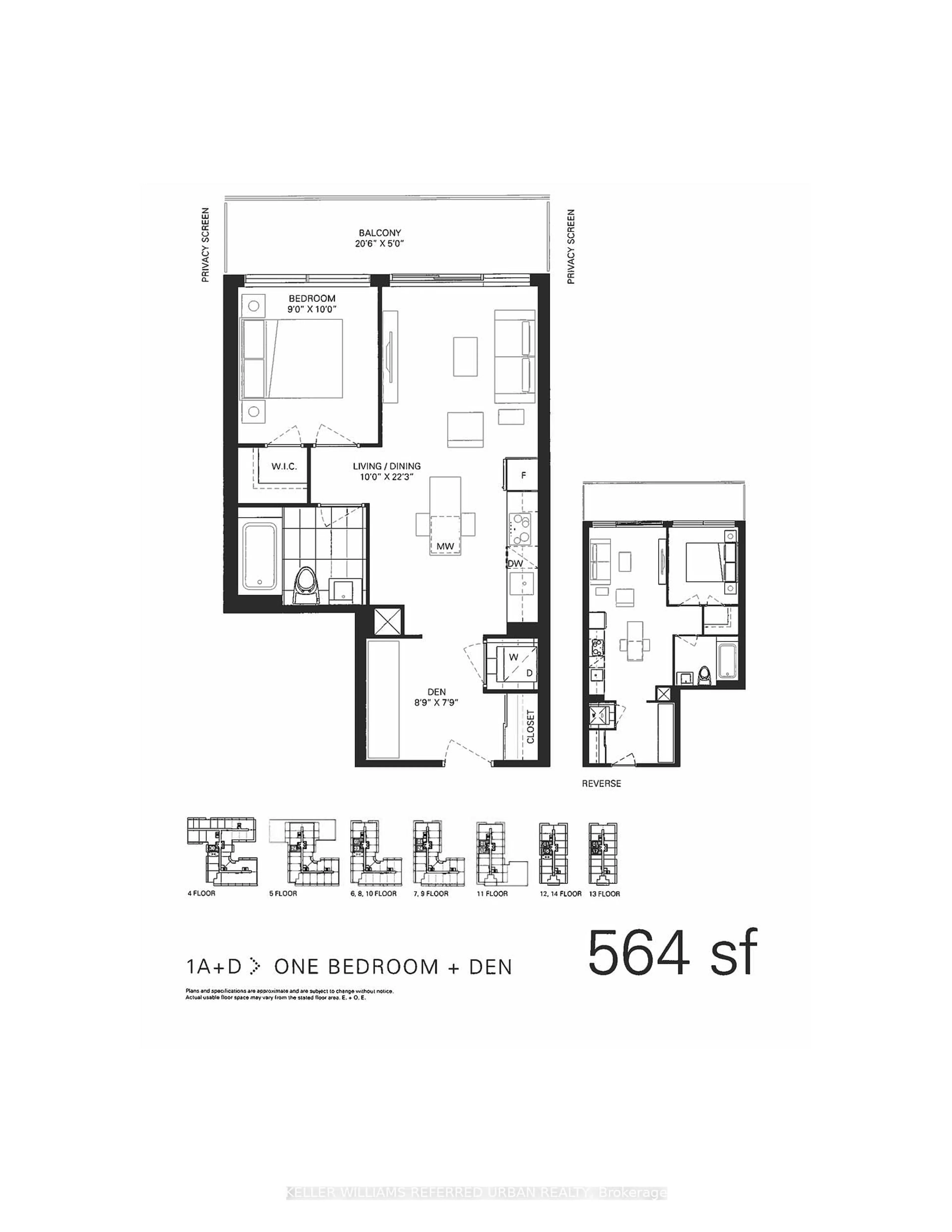 Floor plan for 1030 King St #Ph17, Toronto Ontario M6K 3N3
