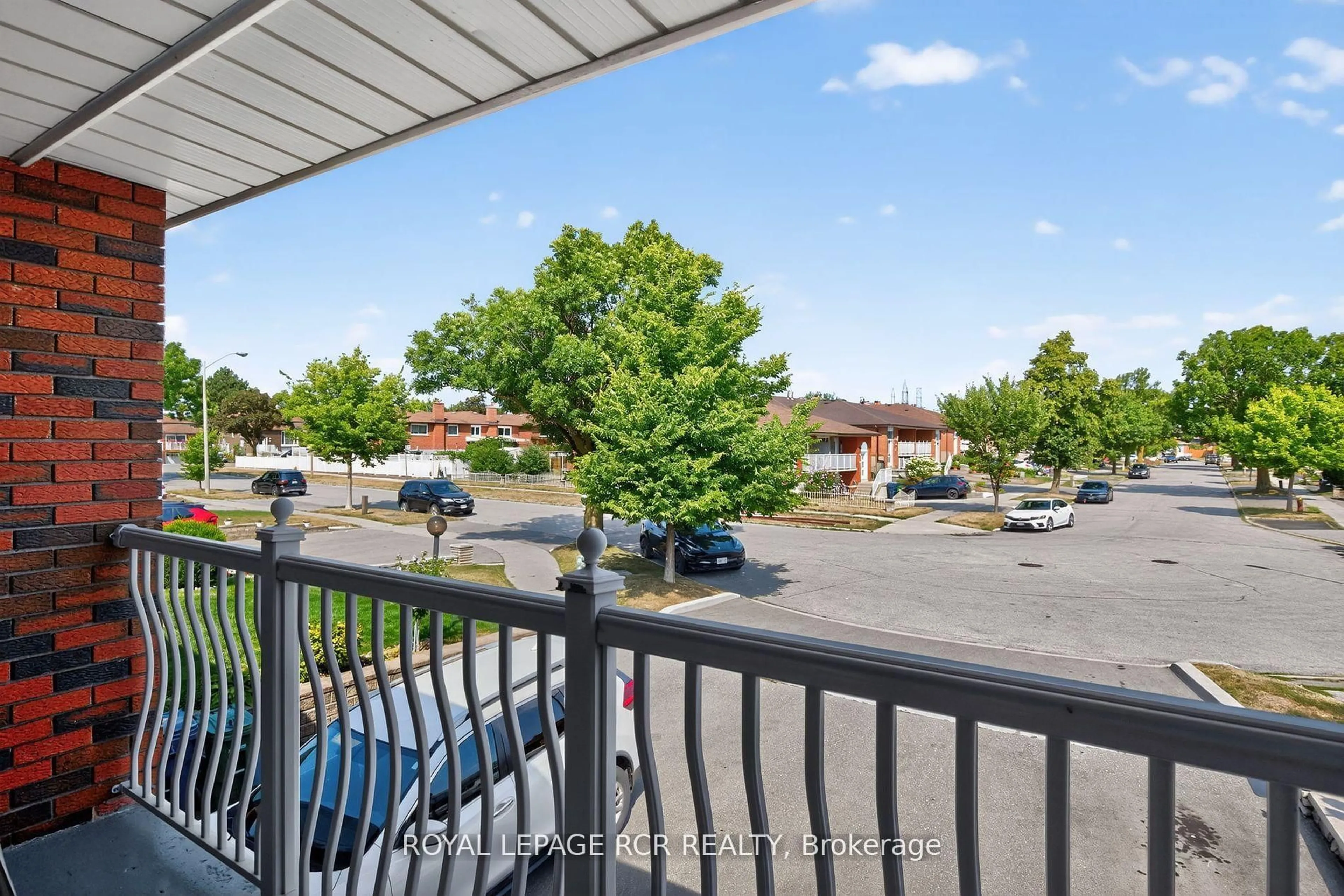 Patio, city buildings view from balcony for 19 Navaho Dr, Toronto Ontario M2H 2X2