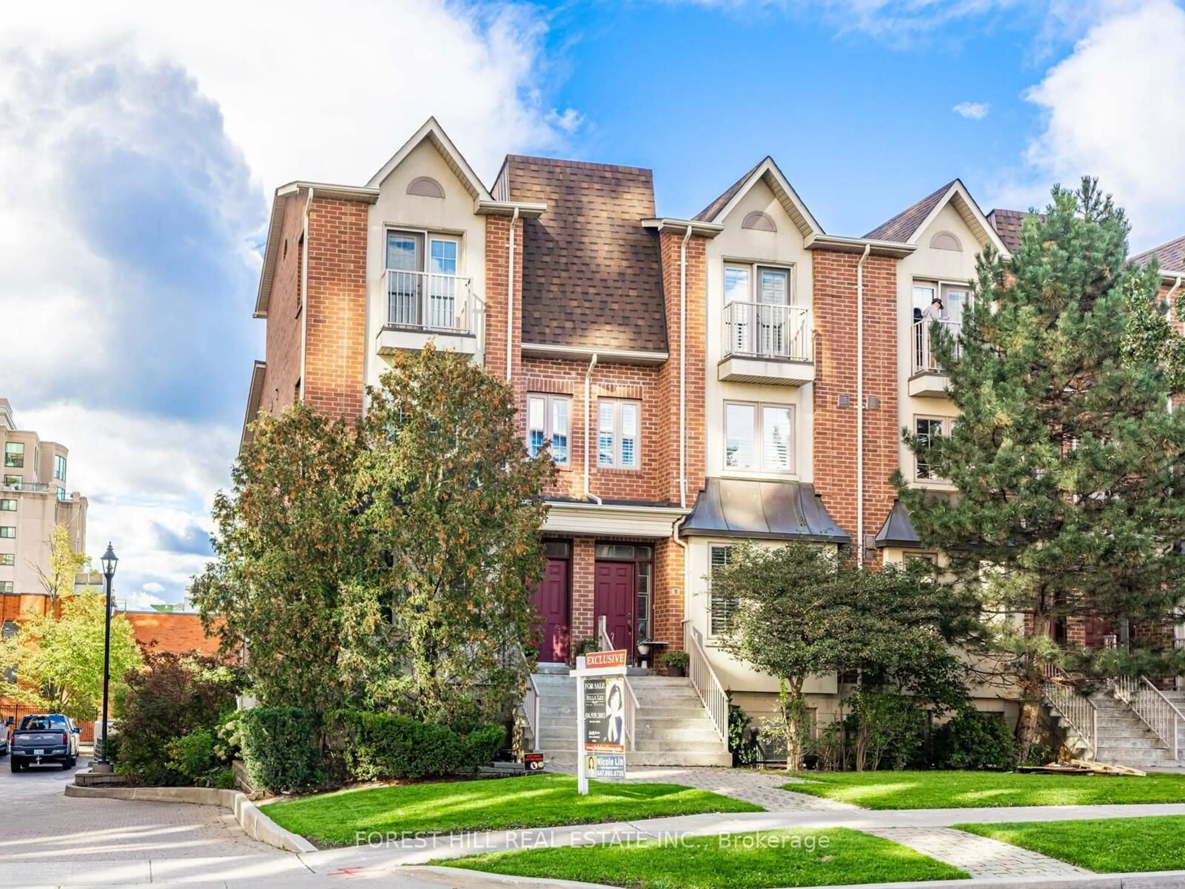 Home with brick exterior material, street for 2 Clairtrell Rd #TH-A, Toronto Ontario M2N 7H5