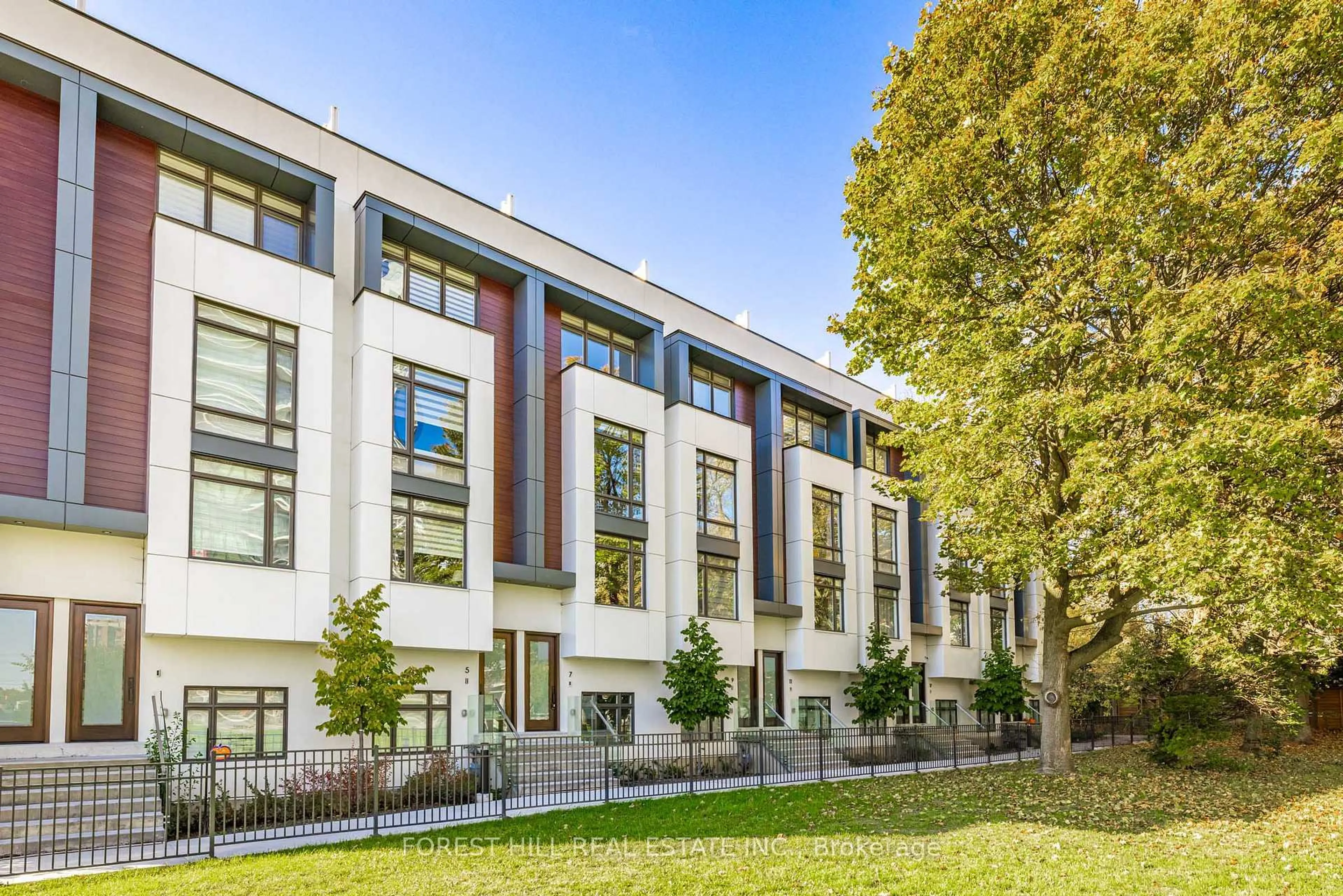 Home with brick exterior material, street for 7 Flax Field Lane, Toronto Ontario M4G 1Y4