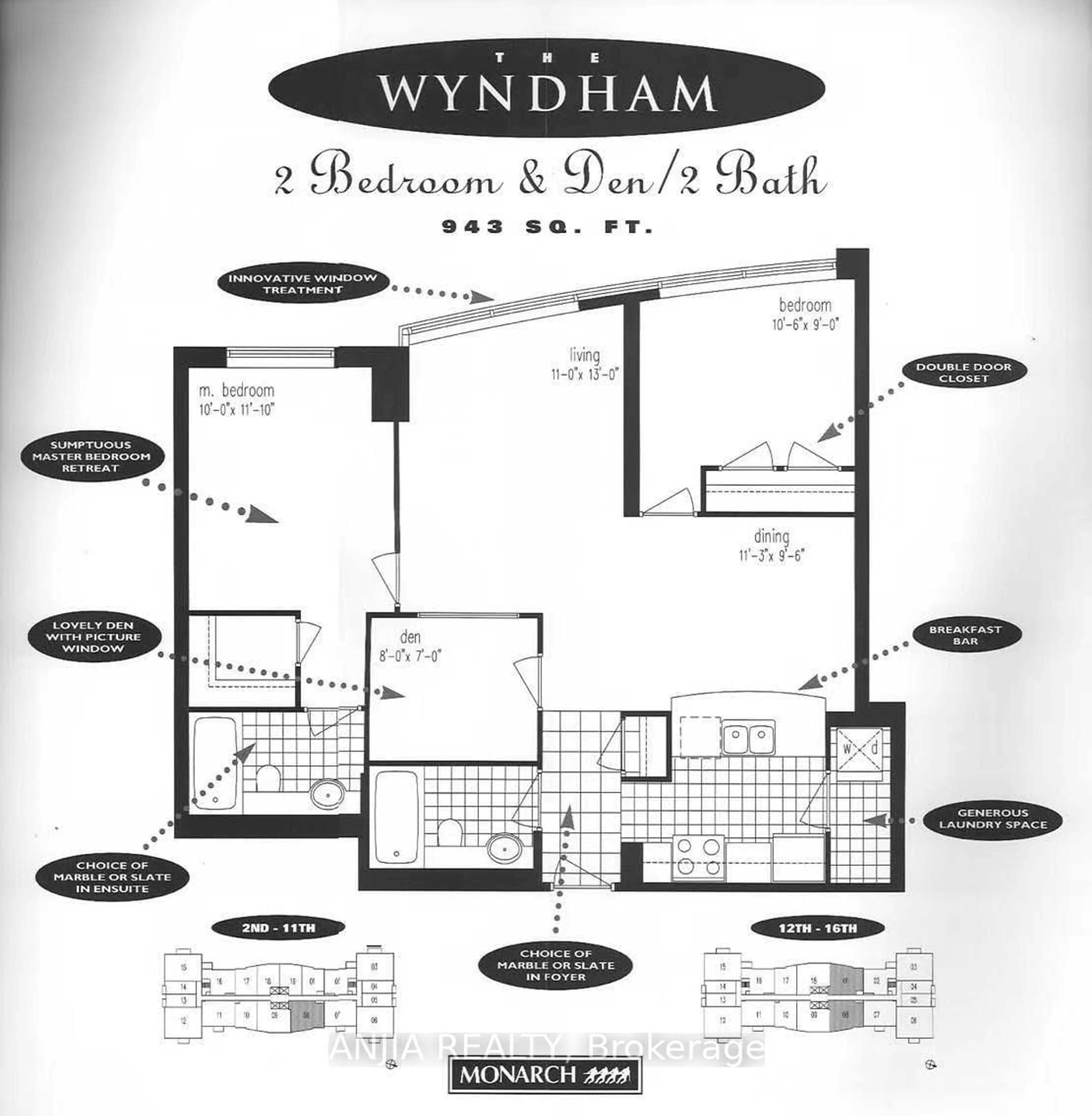 Floor plan for 188 Doris Ave #808, Toronto Ontario M2N 6Z5
