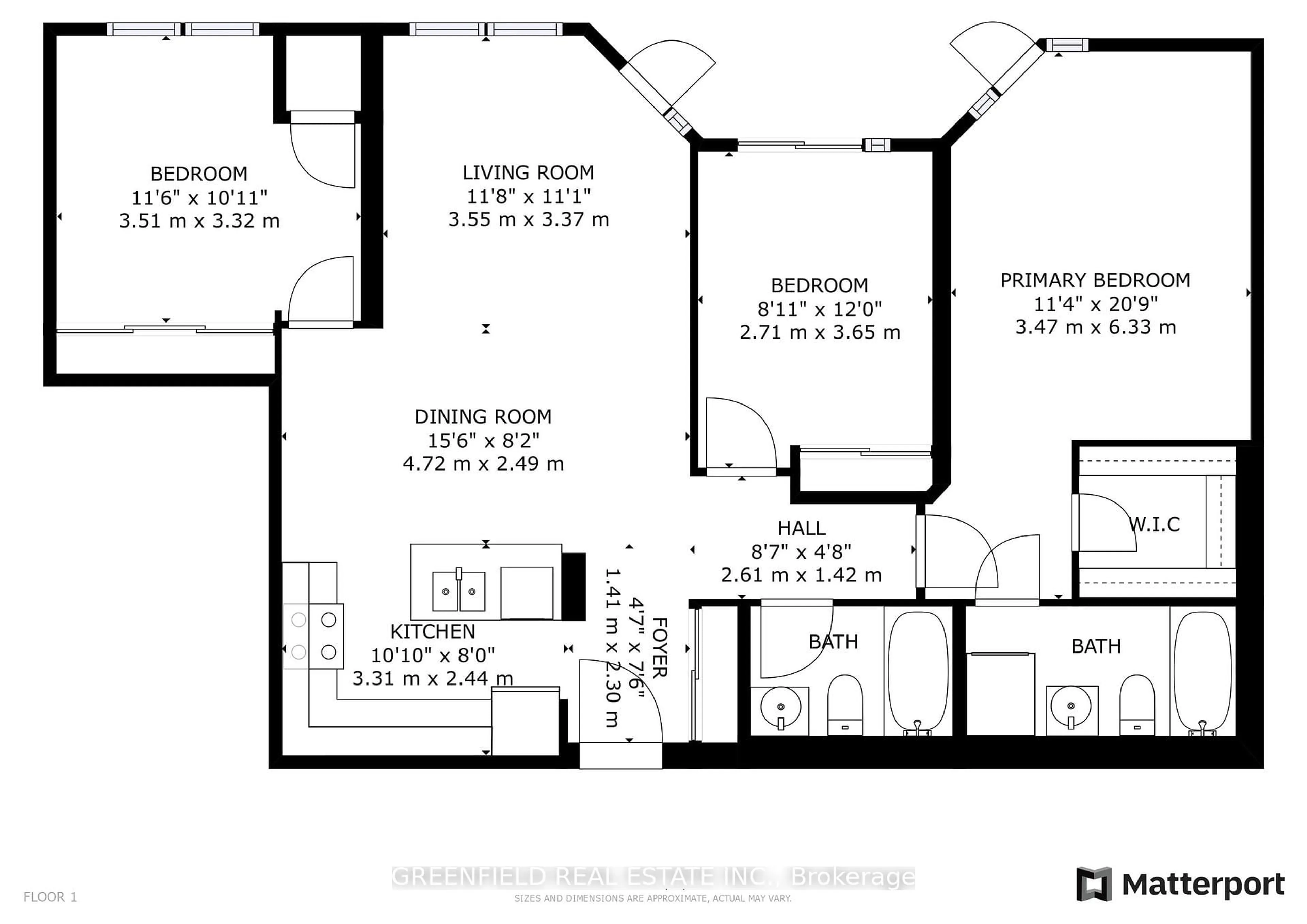 Floor plan for 920 Sheppard Ave #311, Toronto Ontario M3H 2T6