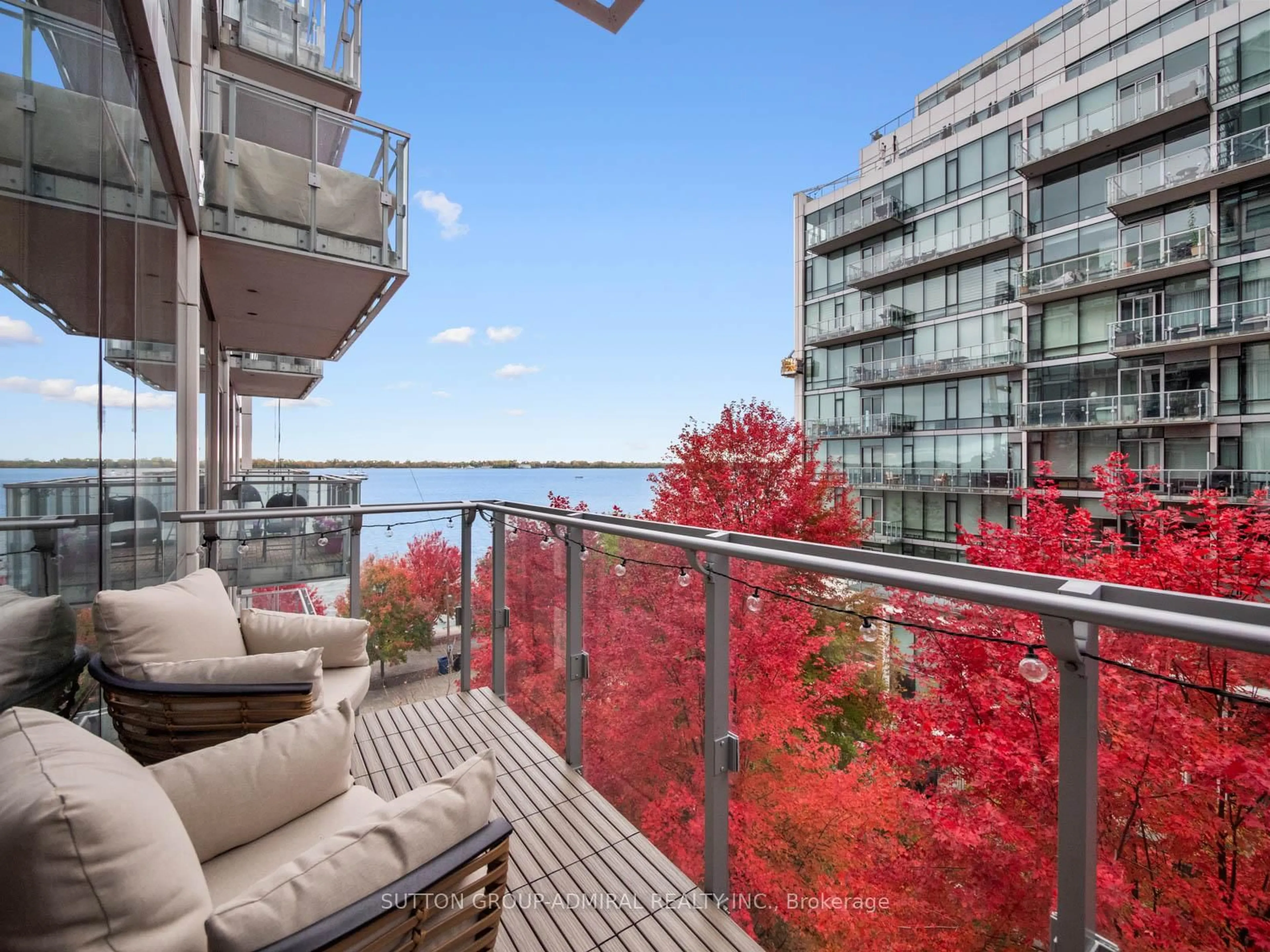 Balcony in the apartment, water/lake/river/ocean view for 39 Queens Quay #525, Toronto Ontario M5E 0A5
