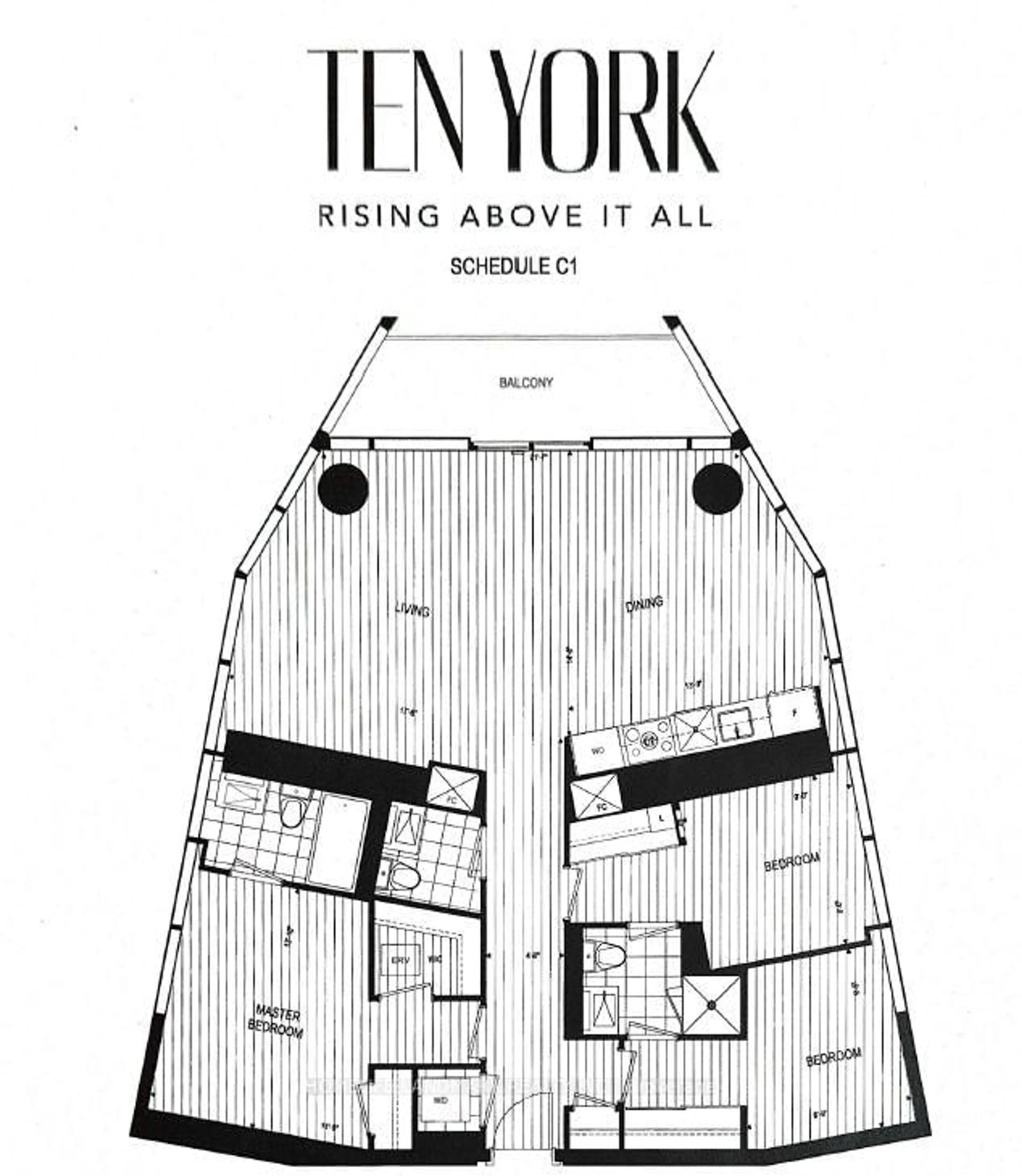 Floor plan for 10 York St #5510, Toronto Ontario M5J 0E1