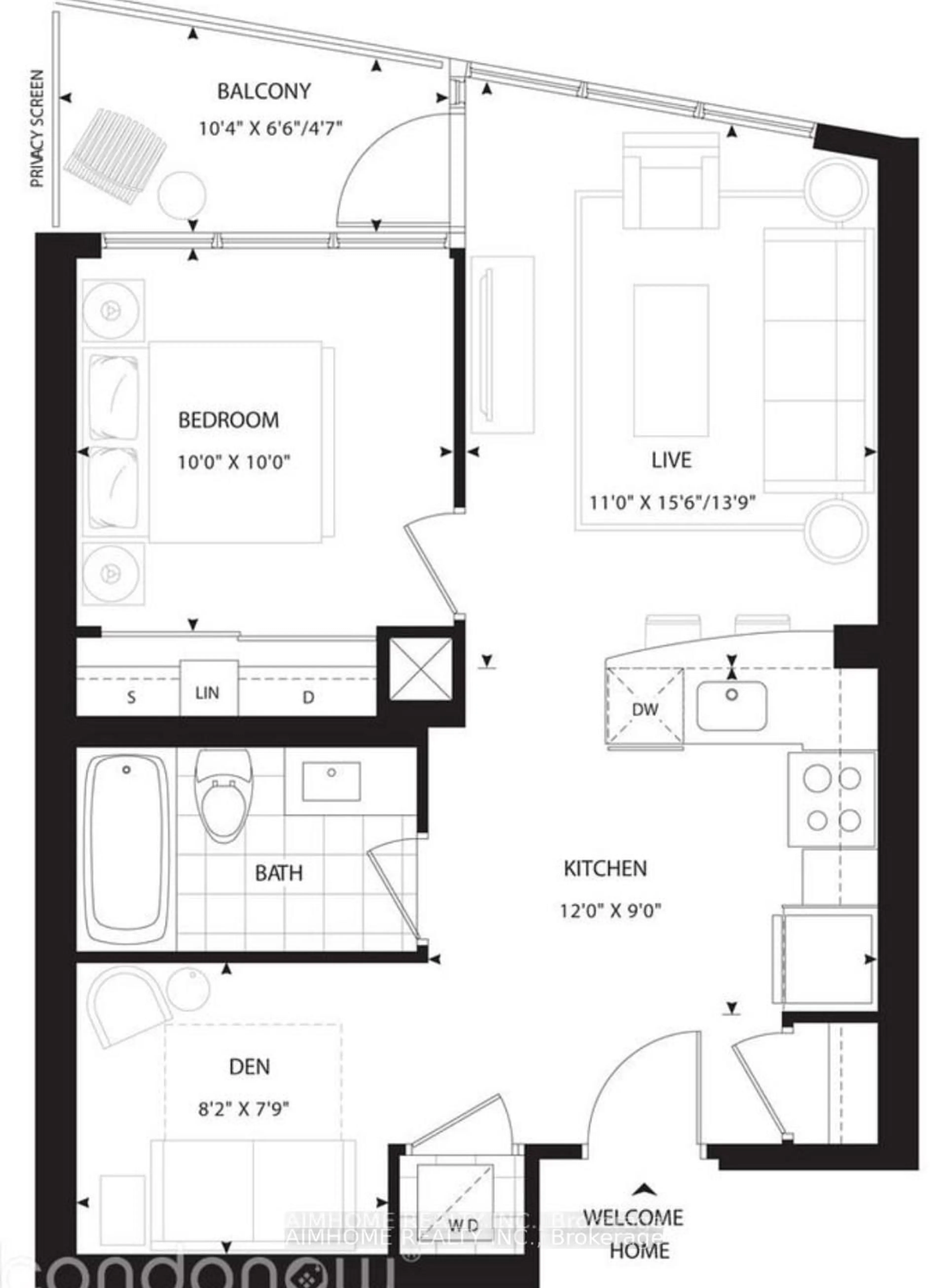 Floor plan for 30 Roehampton Ave #2011, Toronto Ontario M4P 1R2