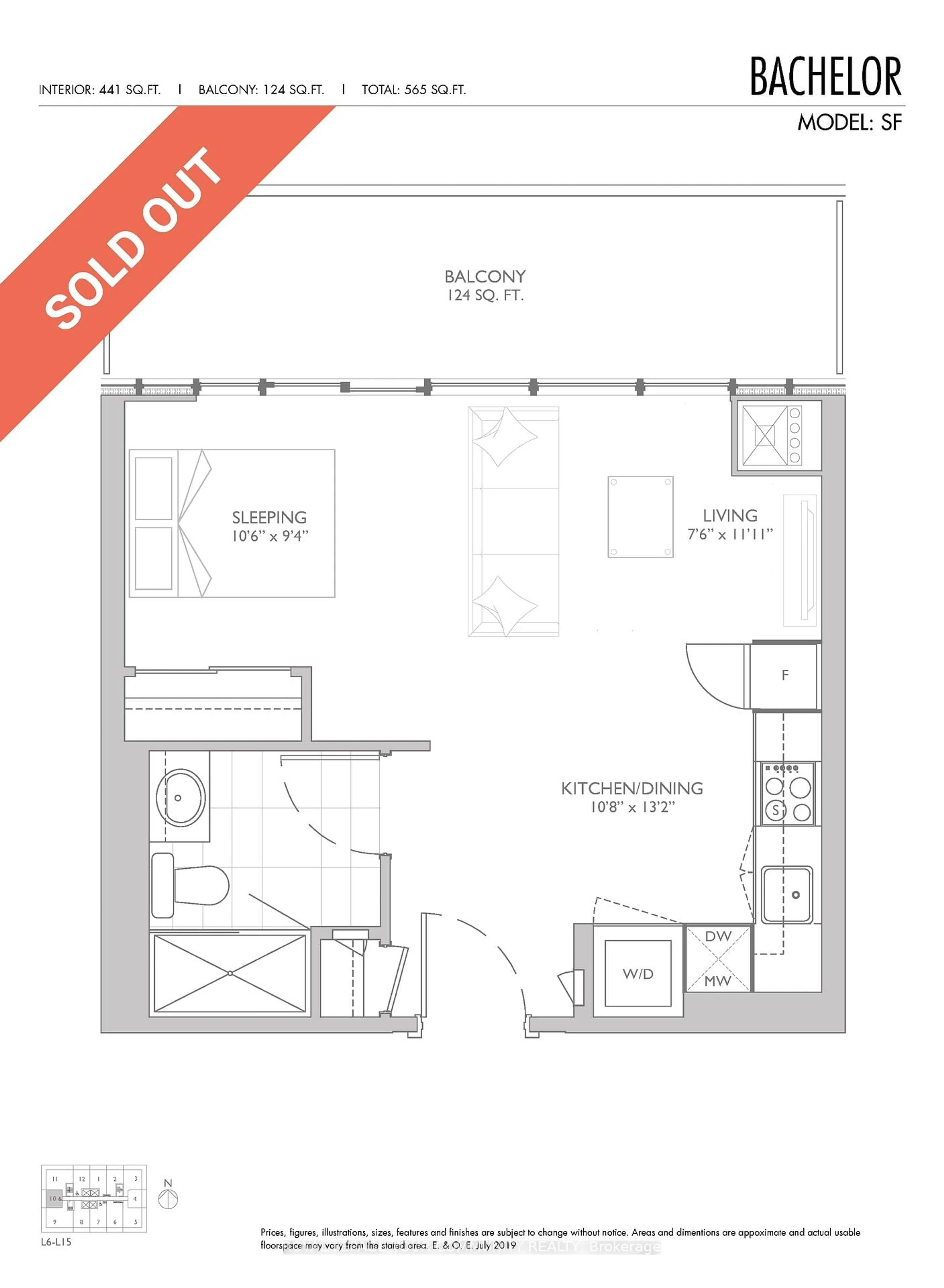 Floor plan for 65 Broadway Ave #1310, Toronto Ontario M4P 1T9