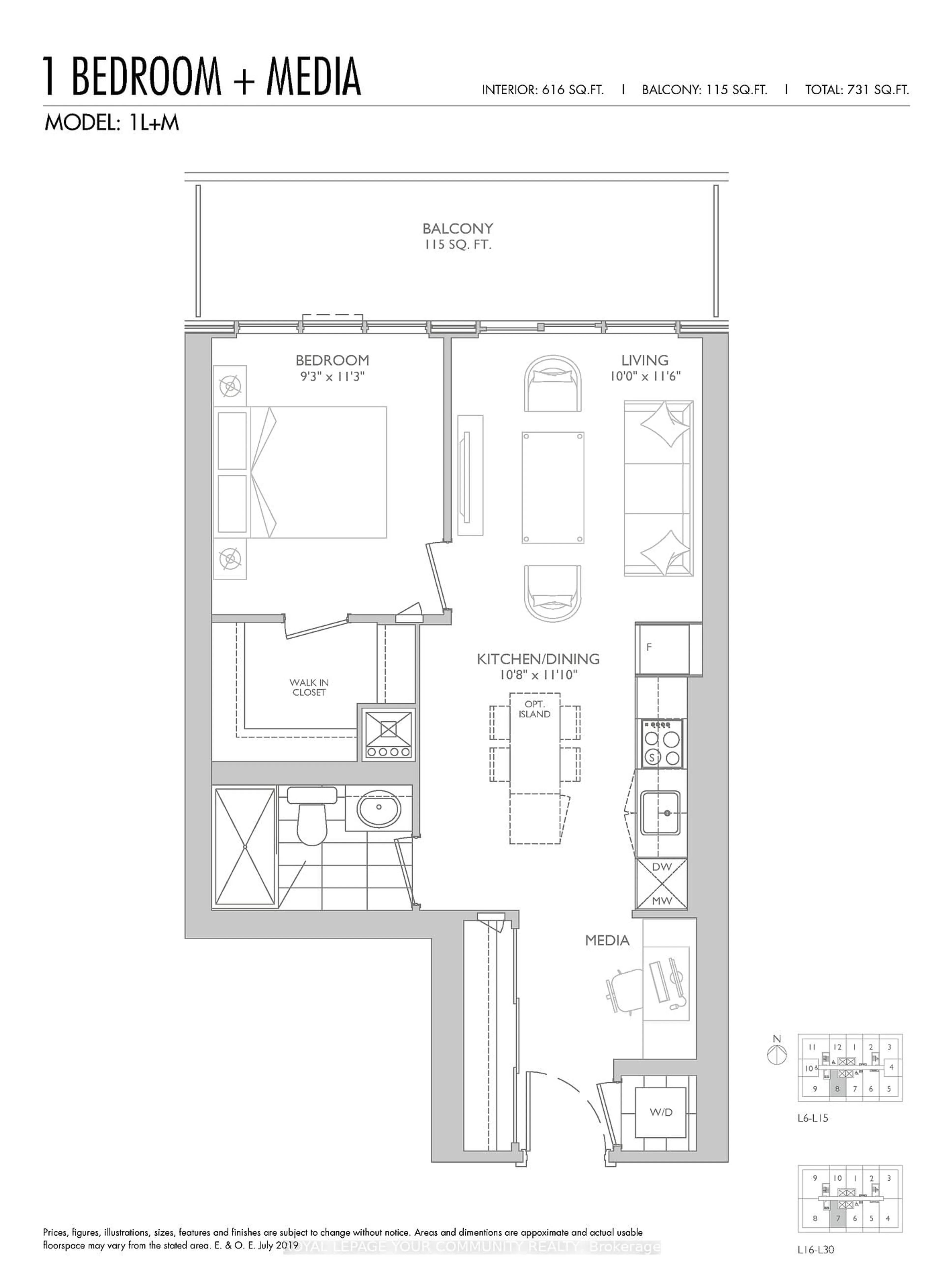 Floor plan for 65 Broadway Ave #2907, Toronto Ontario M4P 1T9
