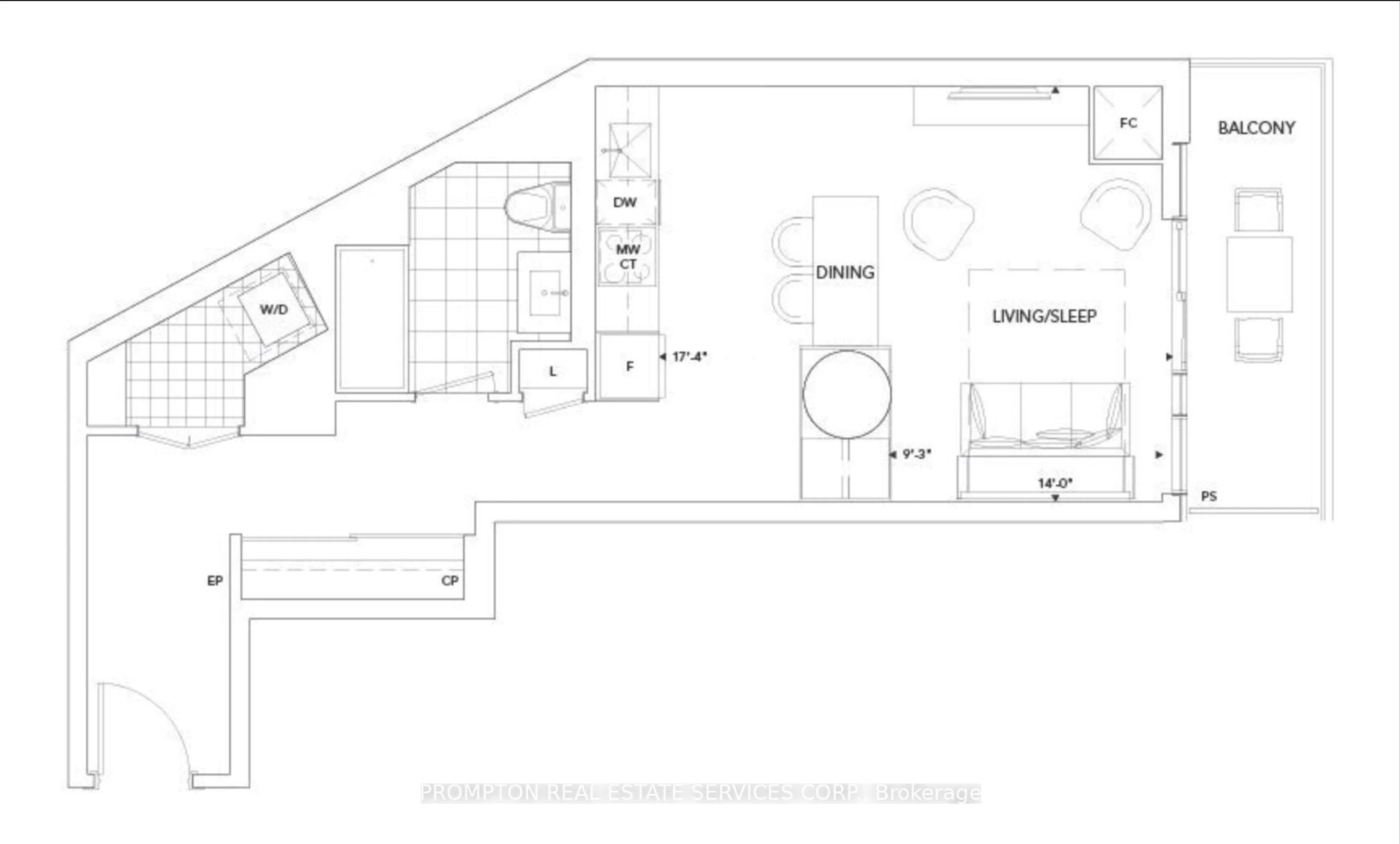 Floor plan for 25 Adra Grado Way ##306, Toronto Ontario M2J 0H6