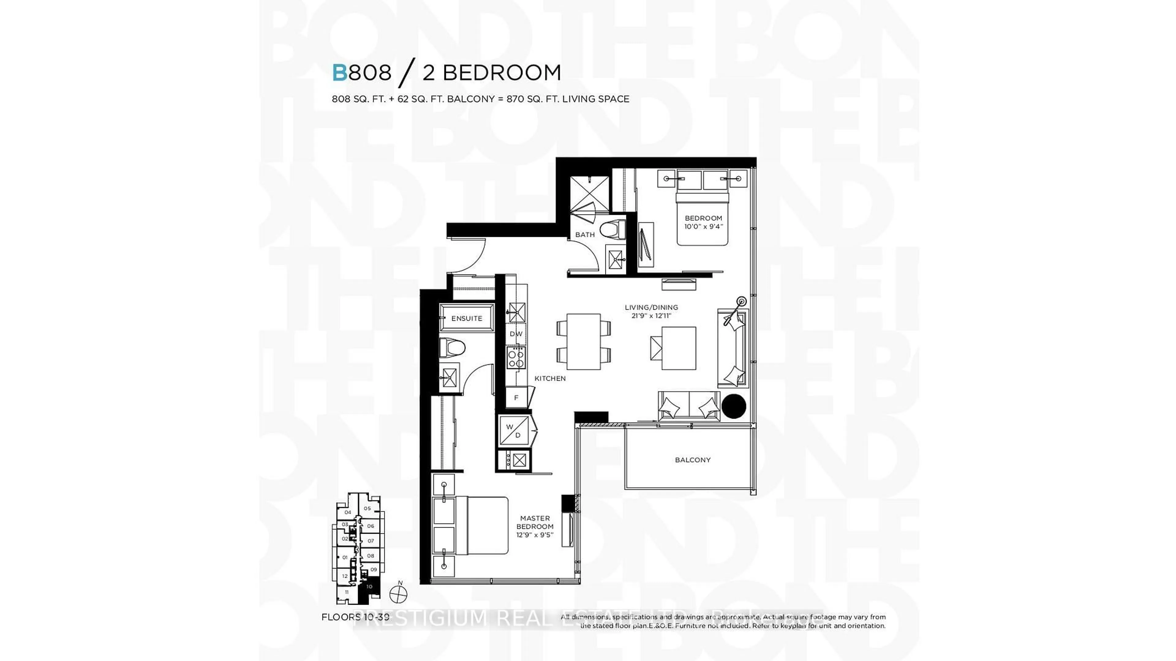 Floor plan for 290 Adelaide St #1910, Toronto Ontario M5V 0P3