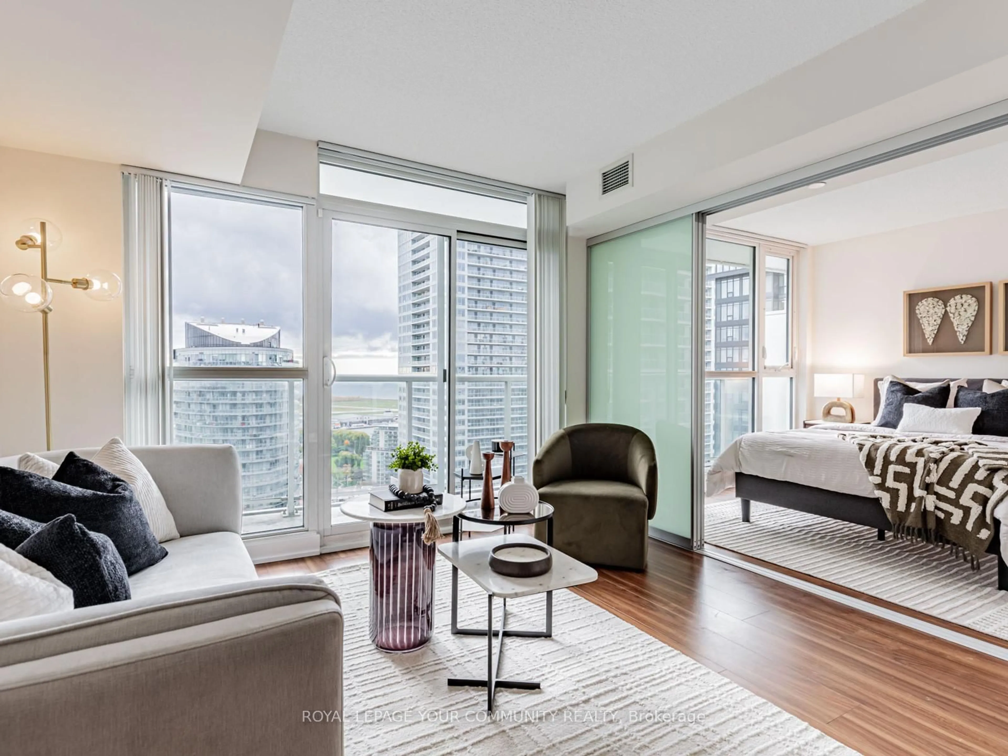 Living room with furniture, unknown for 85 Queens Wharf Rd #3002, Toronto Ontario M5V 0J9