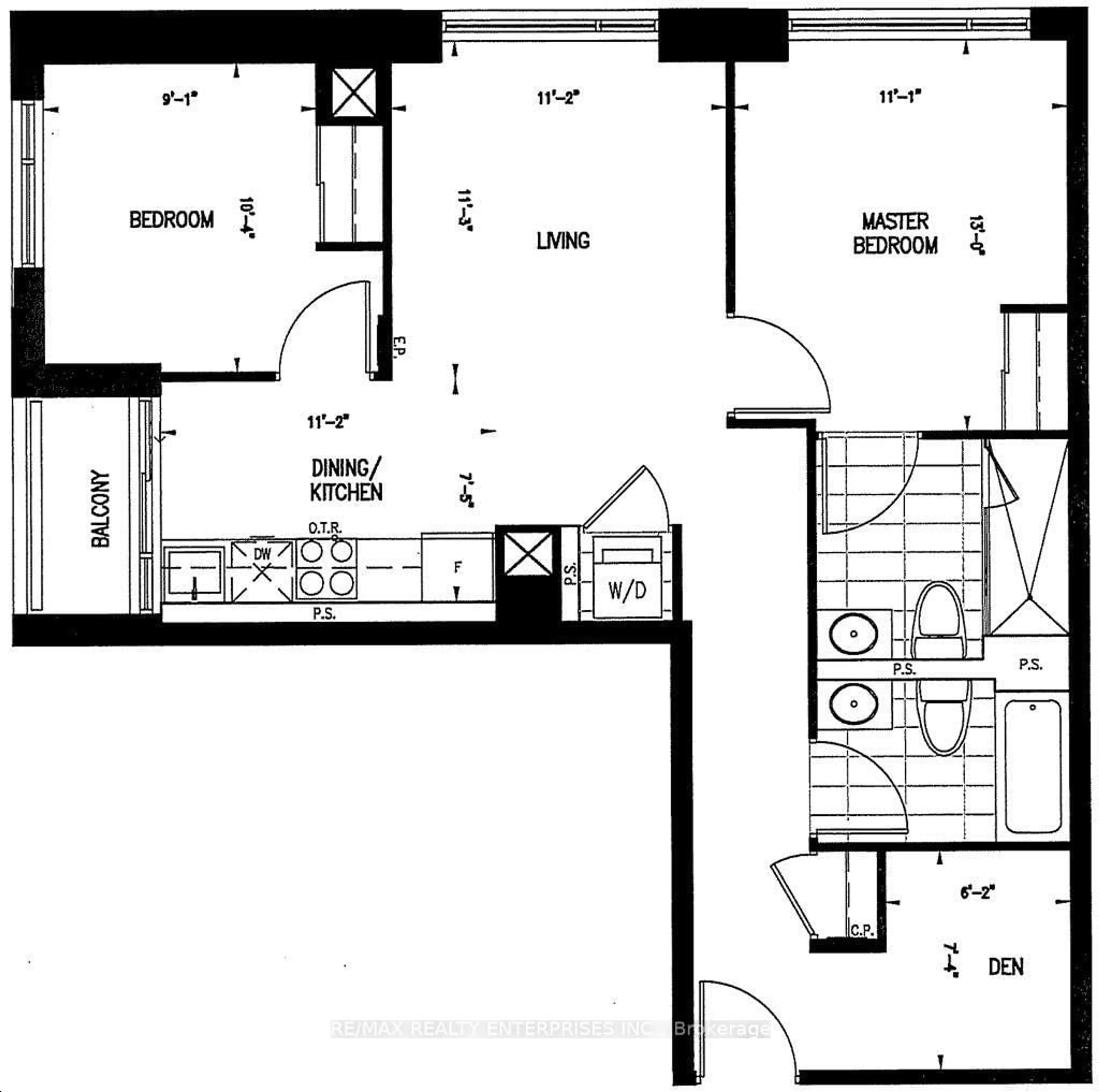 Floor plan for 543 Richmond St #711, Toronto Ontario M5V 0W9