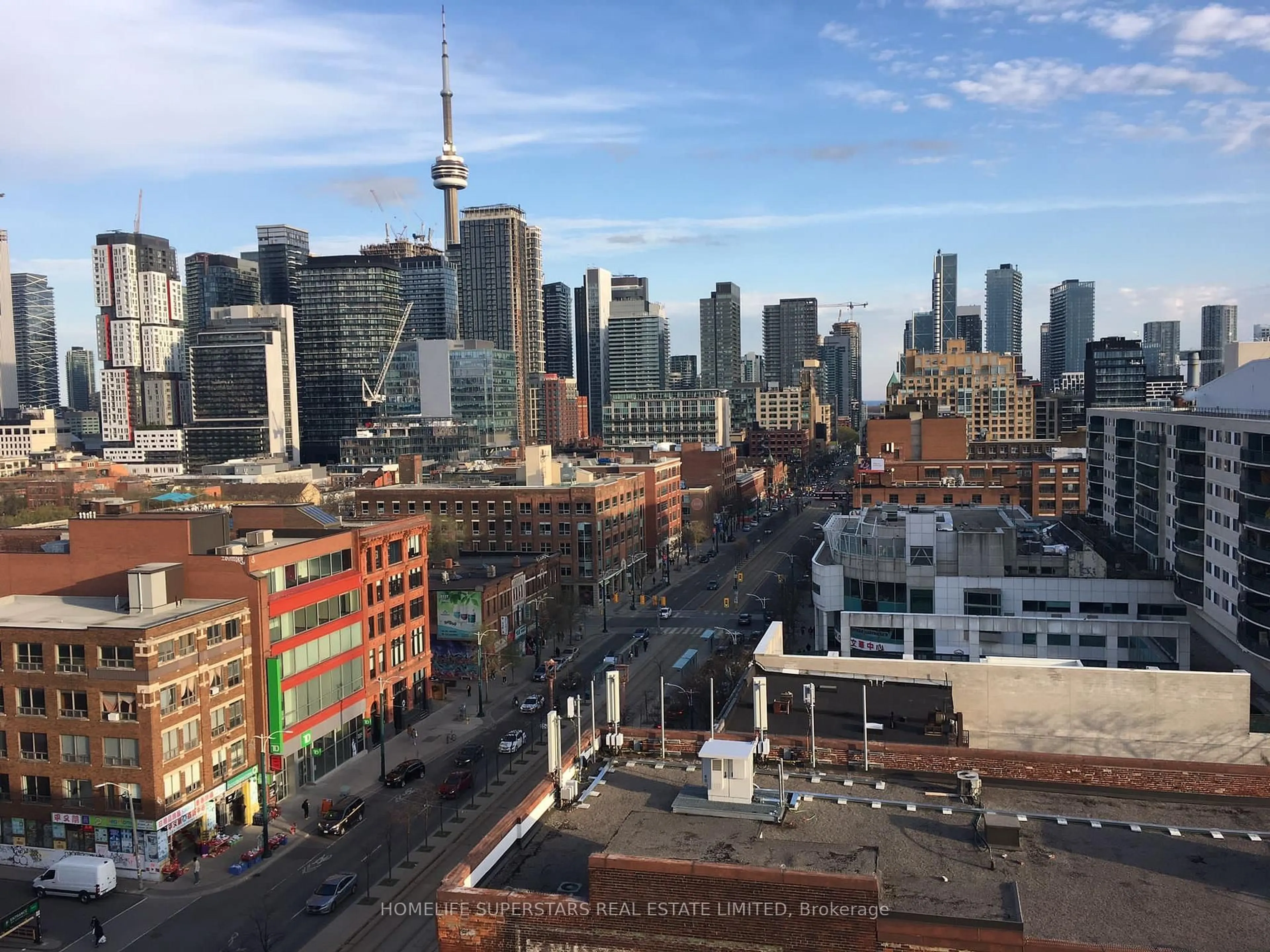 A pic from outside/outdoor area/front of a property/back of a property/a pic from drone, city buildings view from balcony for 10 Willison Sq #305, Toronto Ontario M5T 0A8