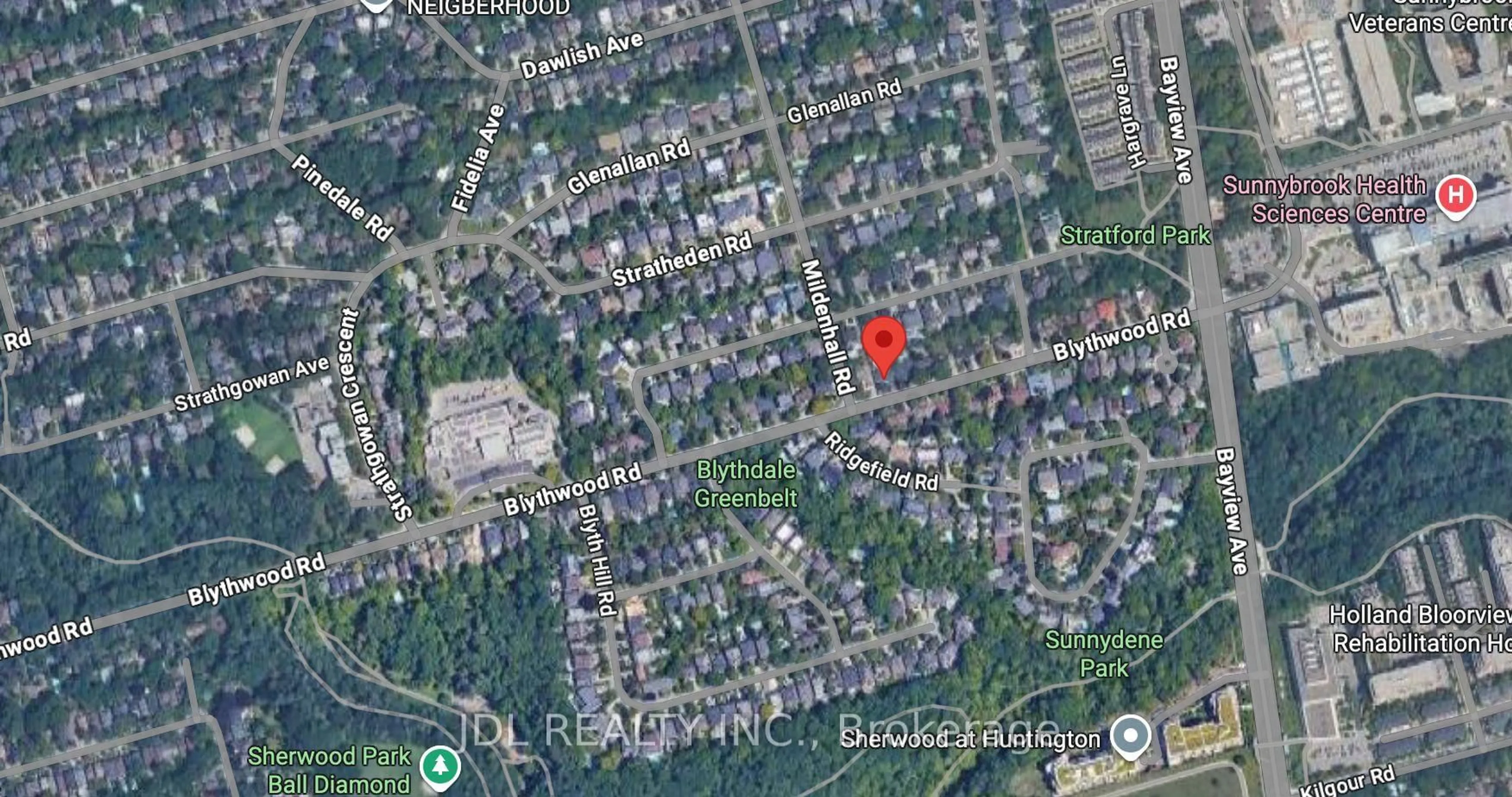 Picture of a map for 537 Blythwood Rd, Toronto Ontario M4N 1B4