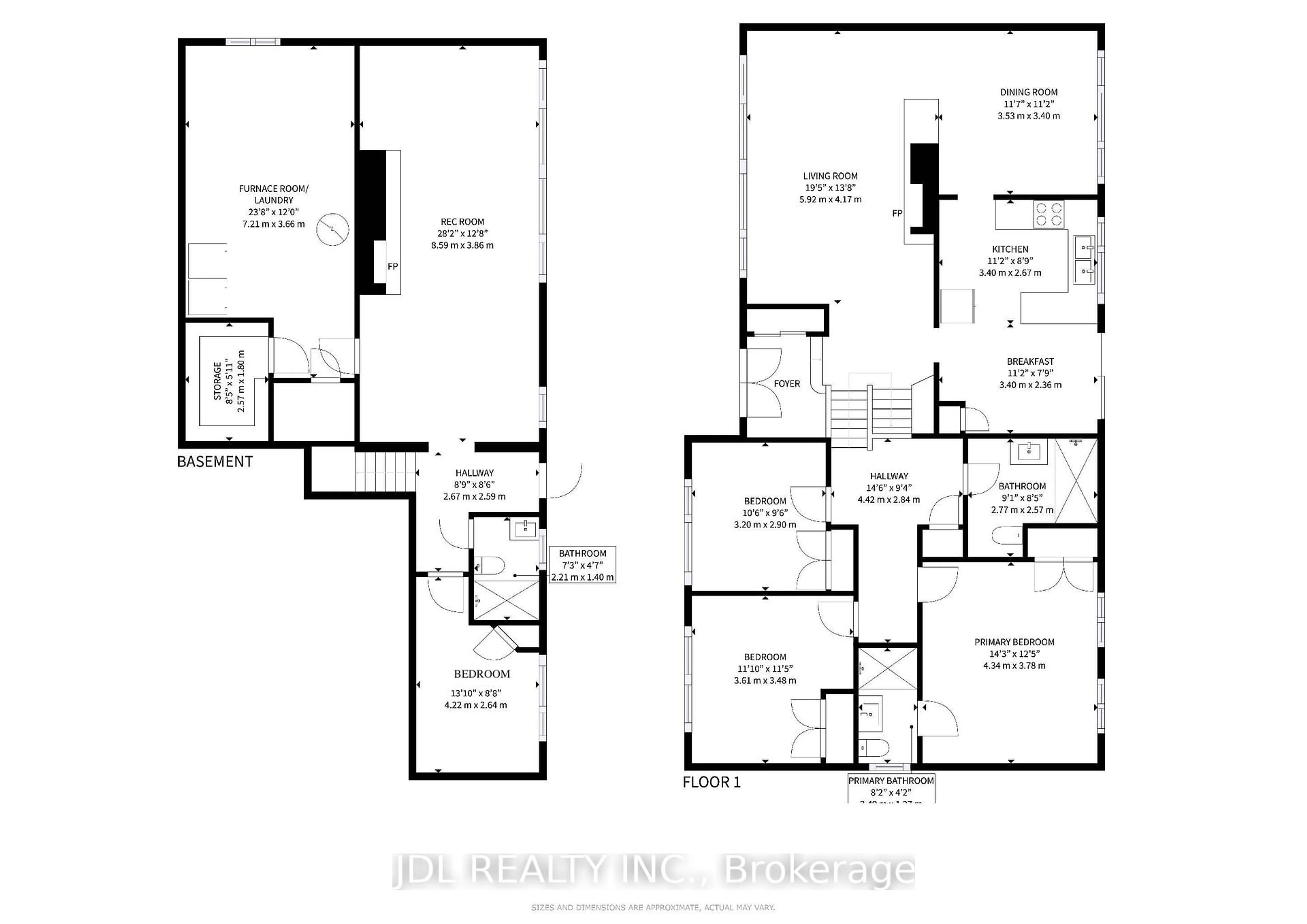 Floor plan for 537 Blythwood Rd, Toronto Ontario M4N 1B4
