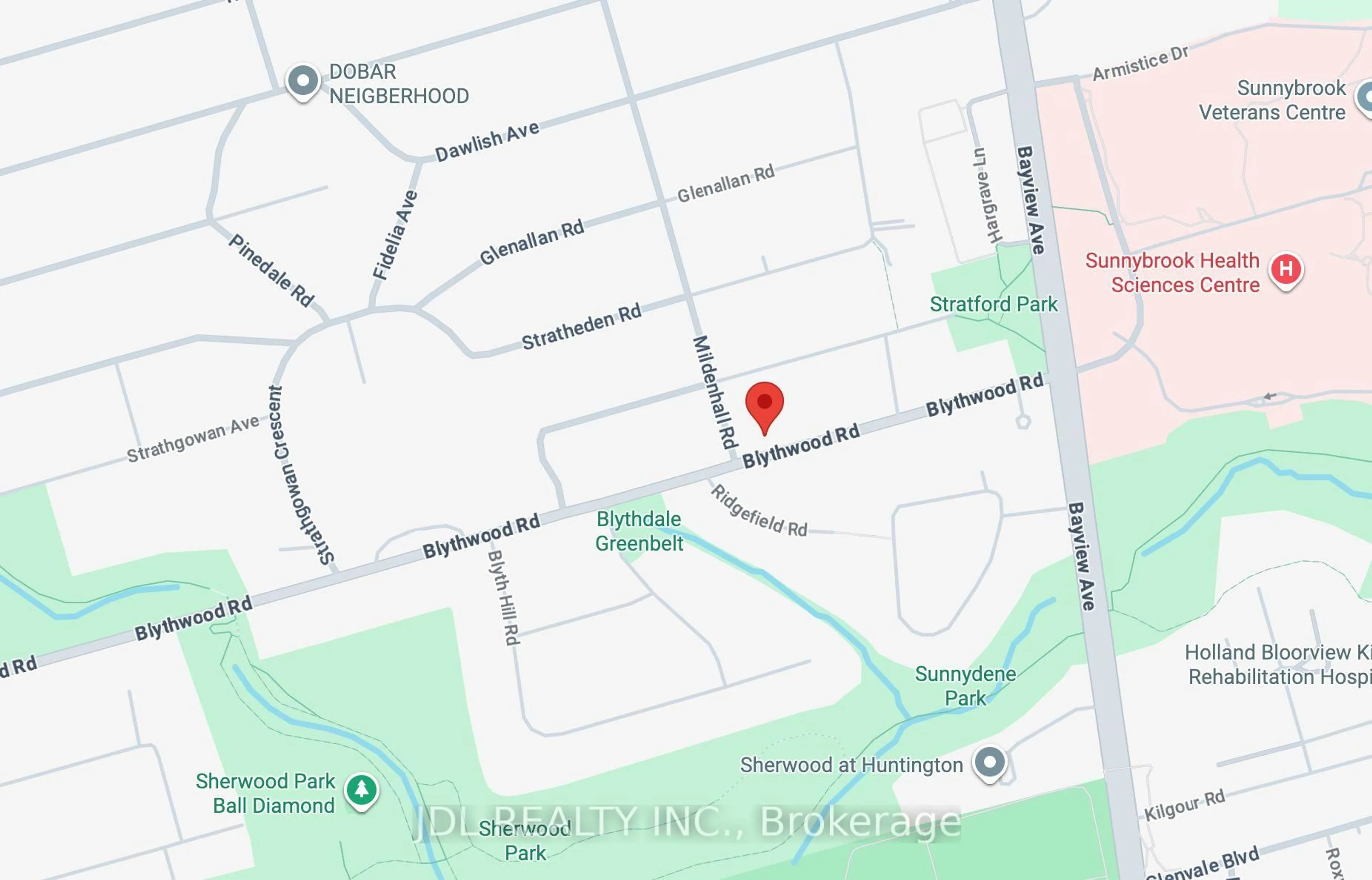 Picture of a map for 537 Blythwood Rd, Toronto Ontario M4N 1B4