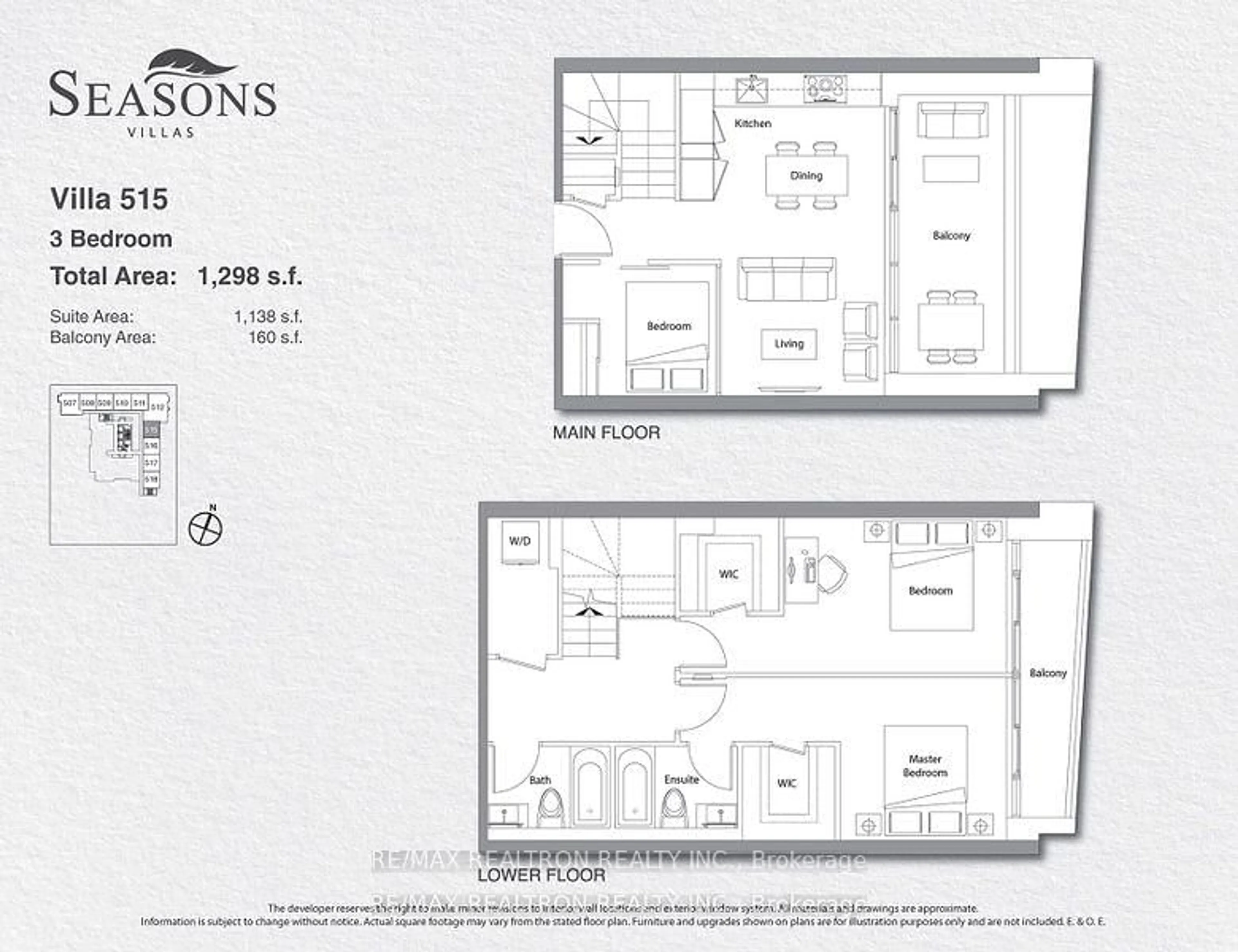 Floor plan for 95 McMahon Dr #Th515, Toronto Ontario M2K 0H2