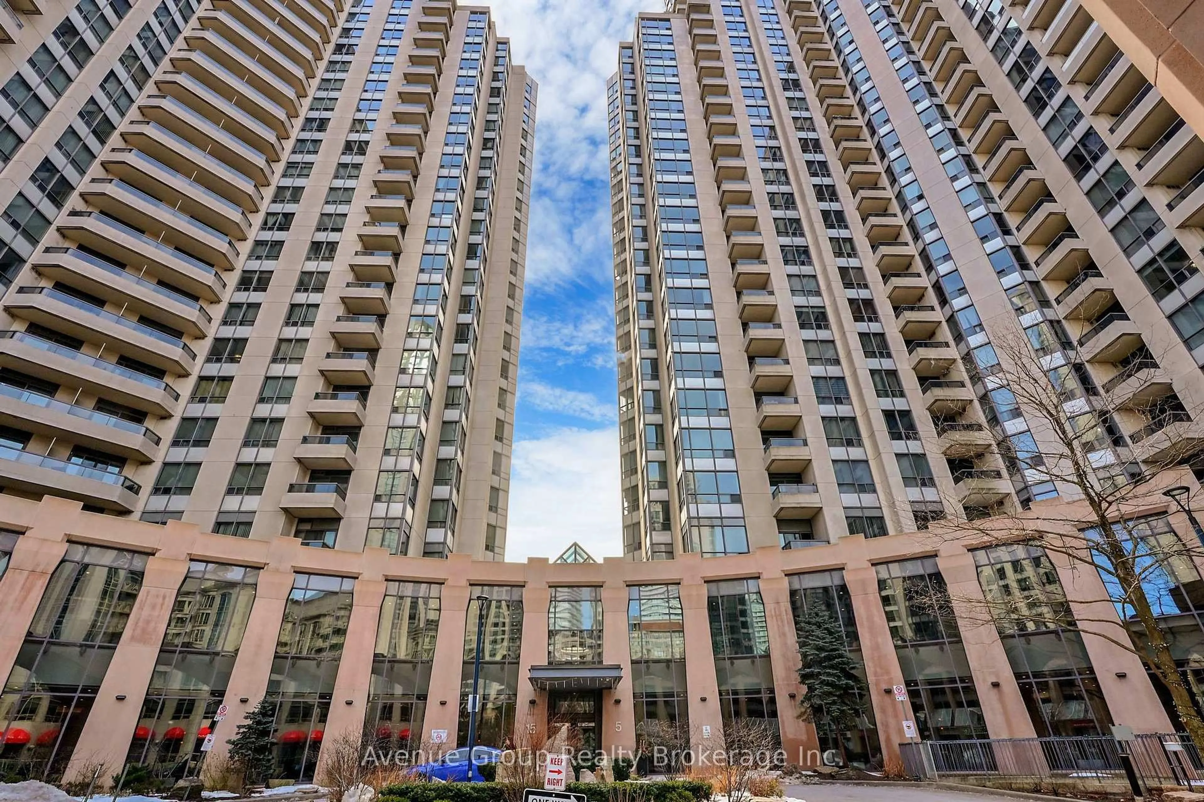 Patio, city buildings view from balcony for 15 Northtown Way #1929, Toronto Ontario M2N 7A2