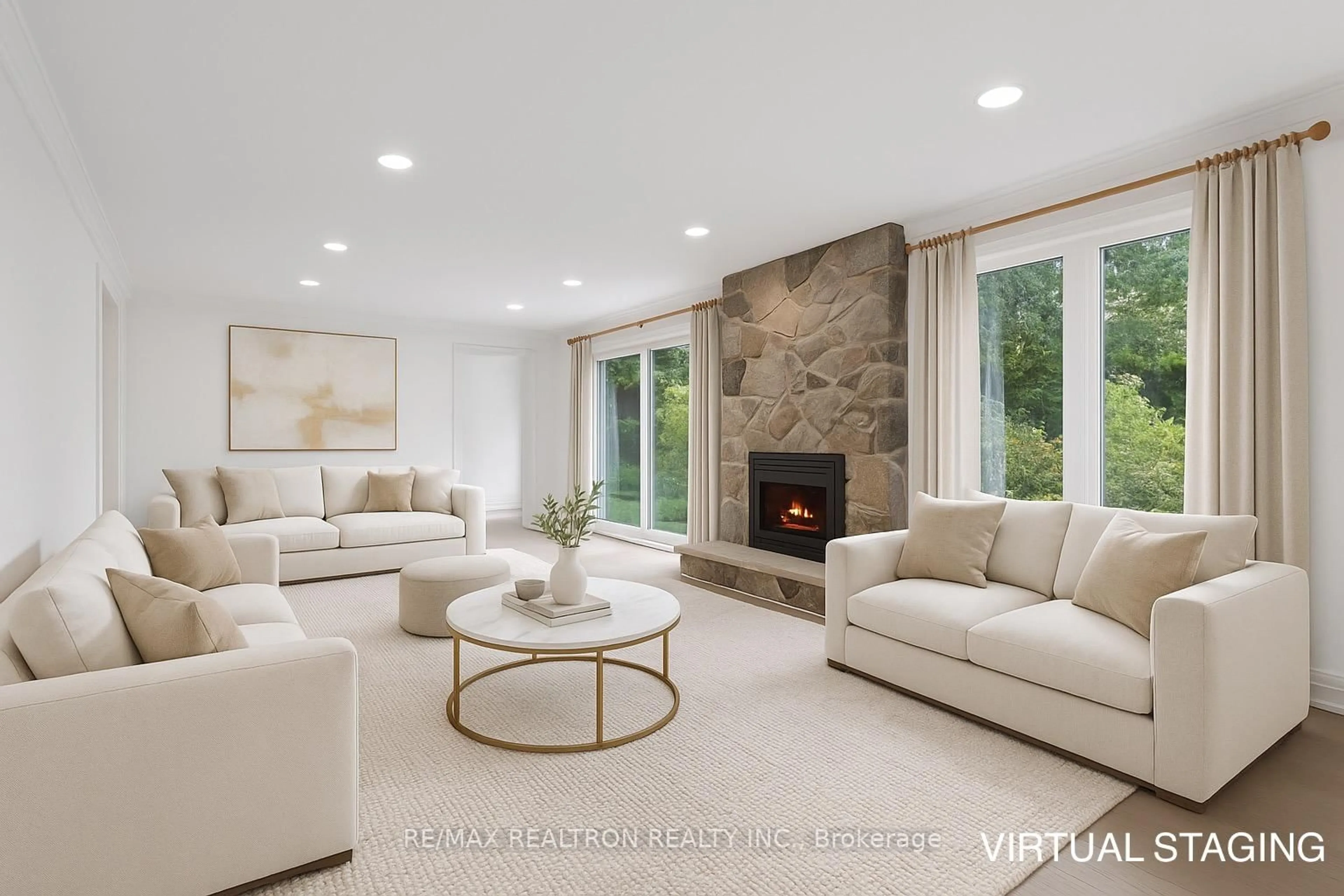 Living room with furniture, ceramic/tile floor for 53 Knighton Dr, Toronto Ontario M4A 1V9