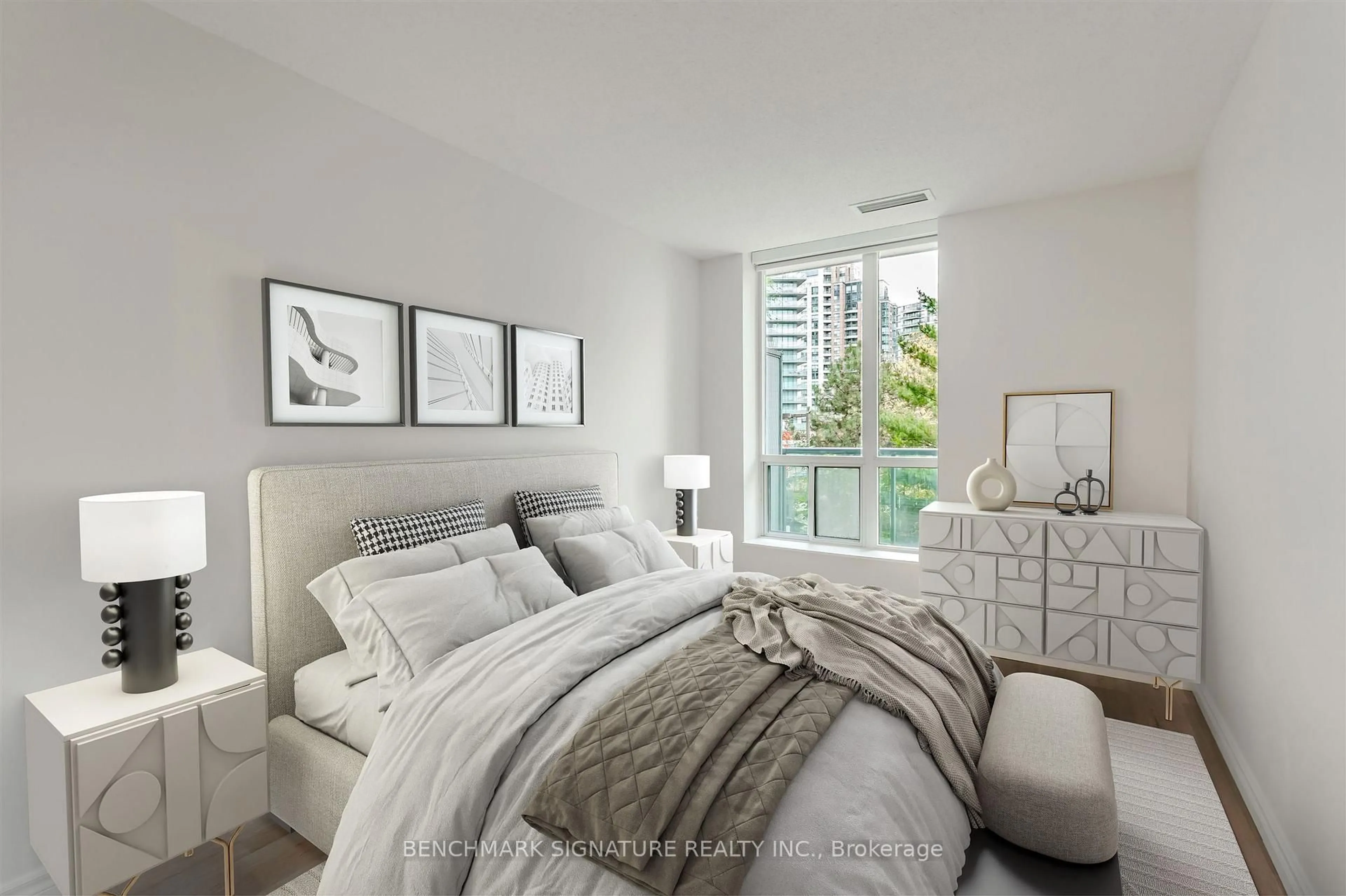 Bedroom with bed, unknown for 20 Olive Ave #201, Toronto Ontario M2N 7G5