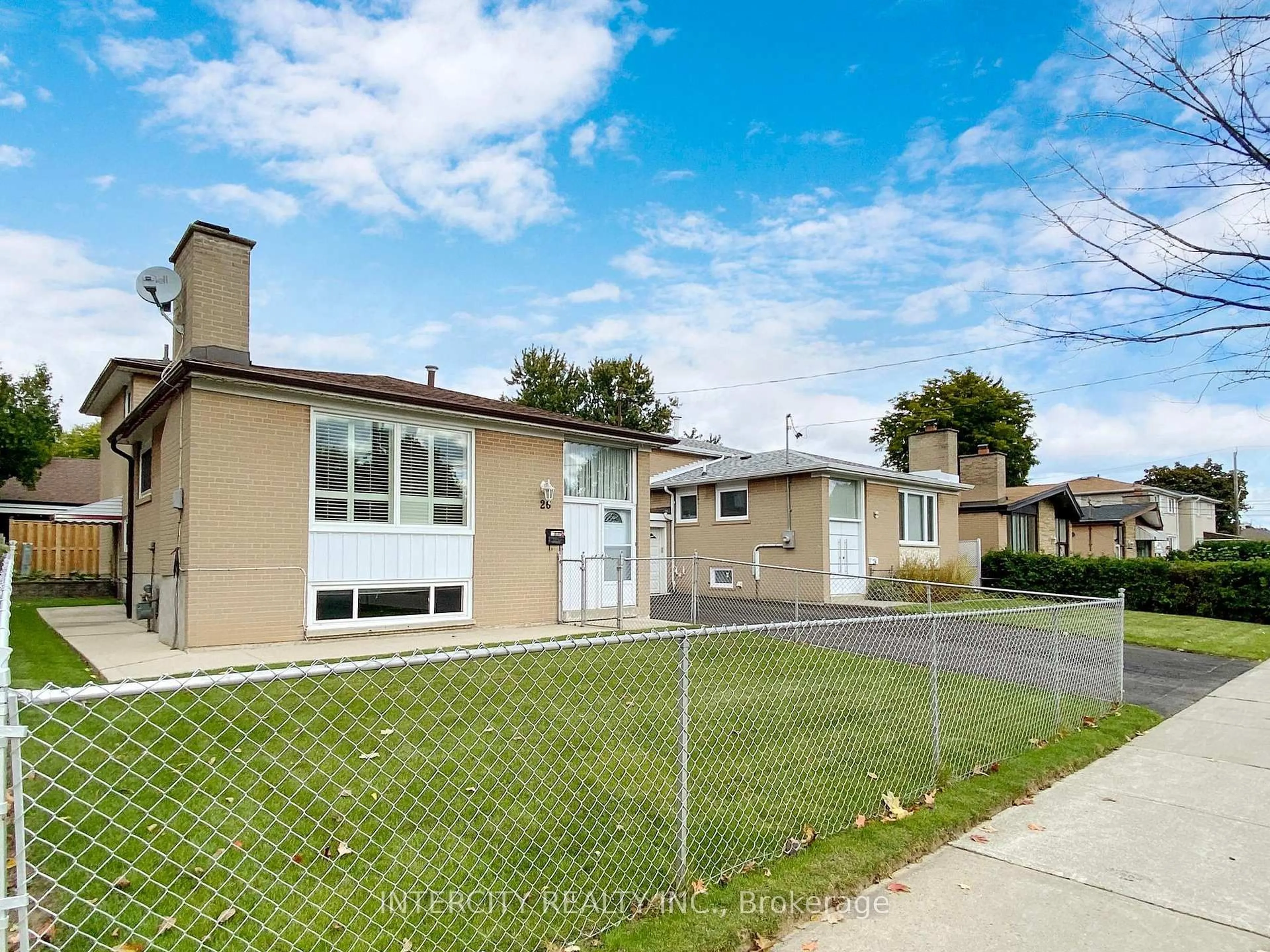 Home with vinyl exterior material, street for 26 Donnalyn Dr, Toronto Ontario M2R 2R8