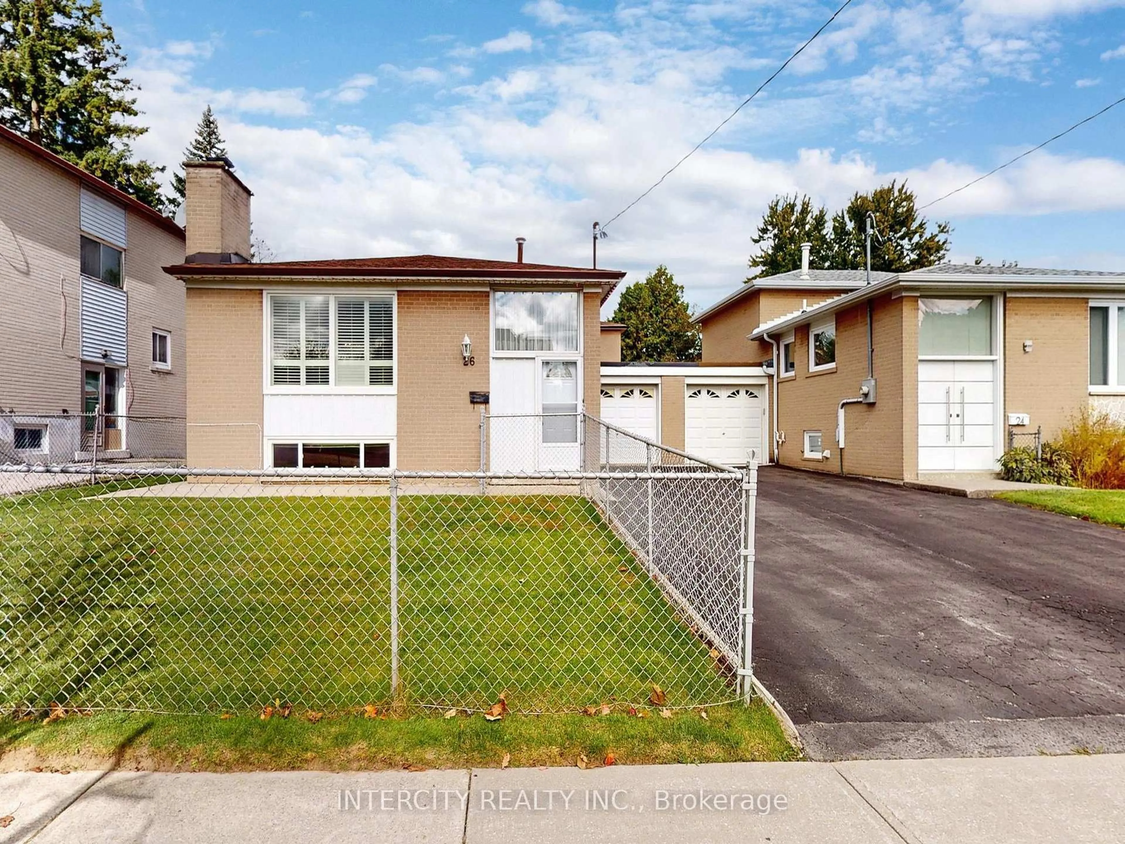 Home with vinyl exterior material, street for 26 Donnalyn Dr, Toronto Ontario M2R 2R8