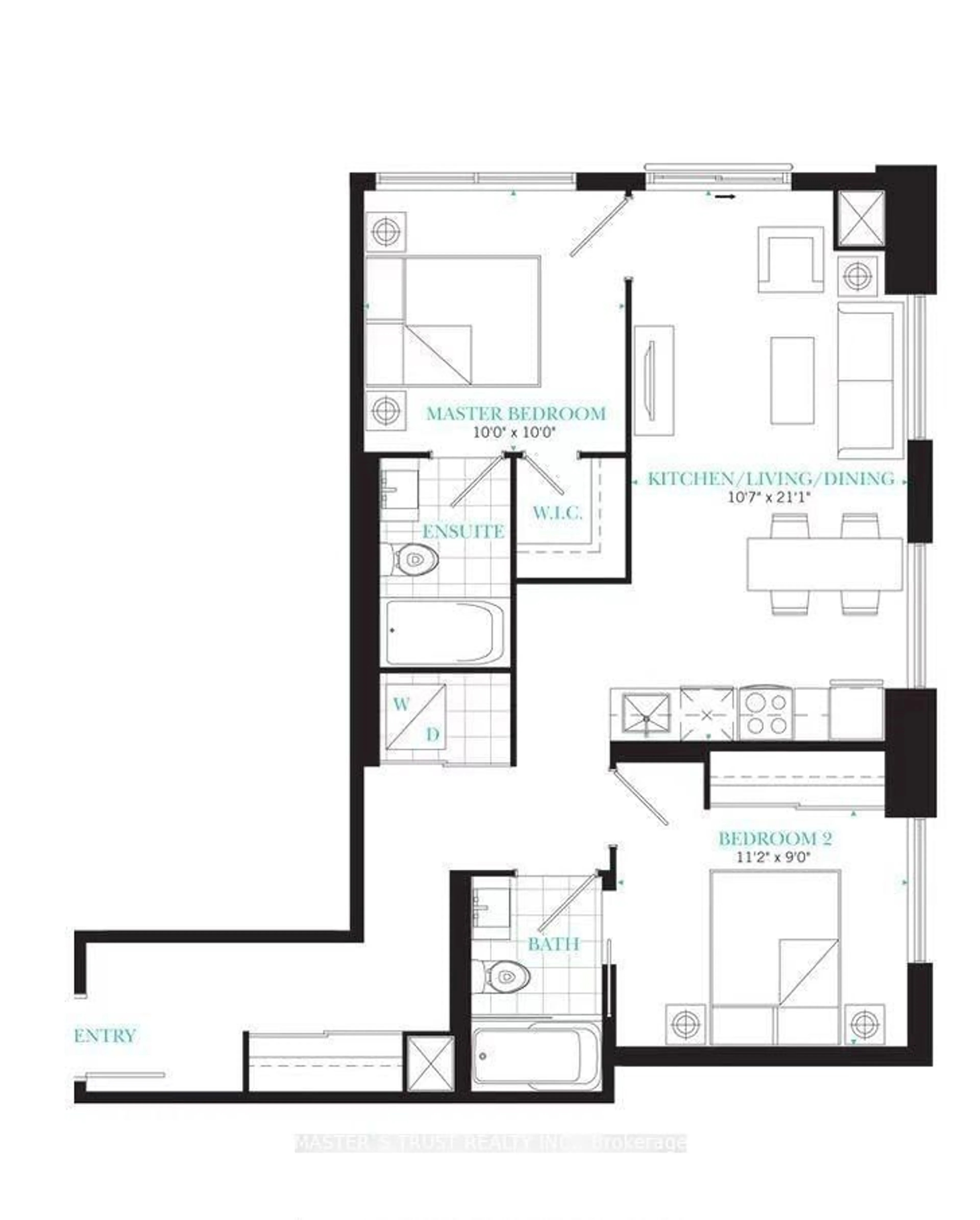 Floor plan for 99 John St #3004, Toronto Ontario M5V 0S6