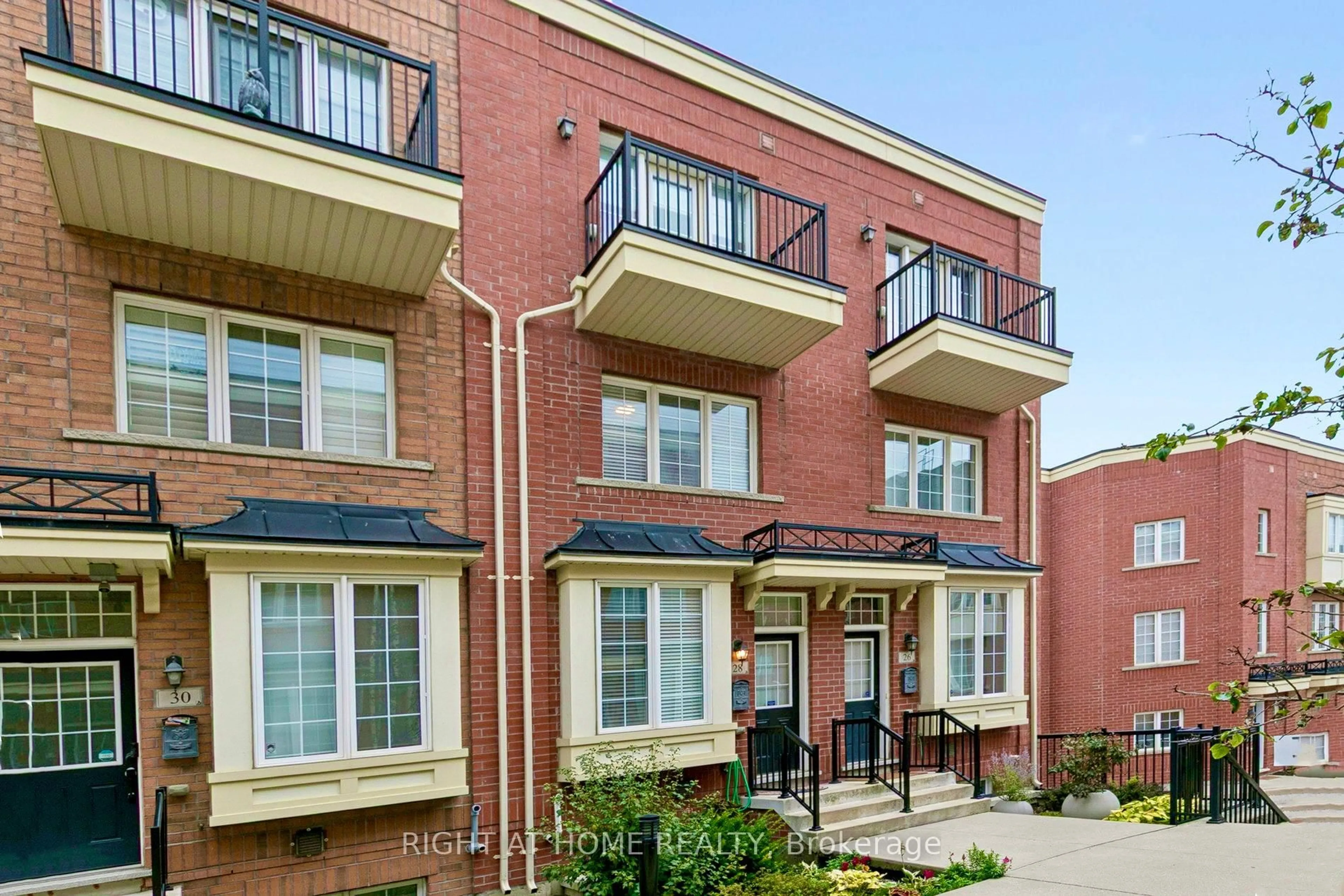 Home with brick exterior material, unknown for 28 Raffeix Lane, Toronto Ontario M5A 0G5