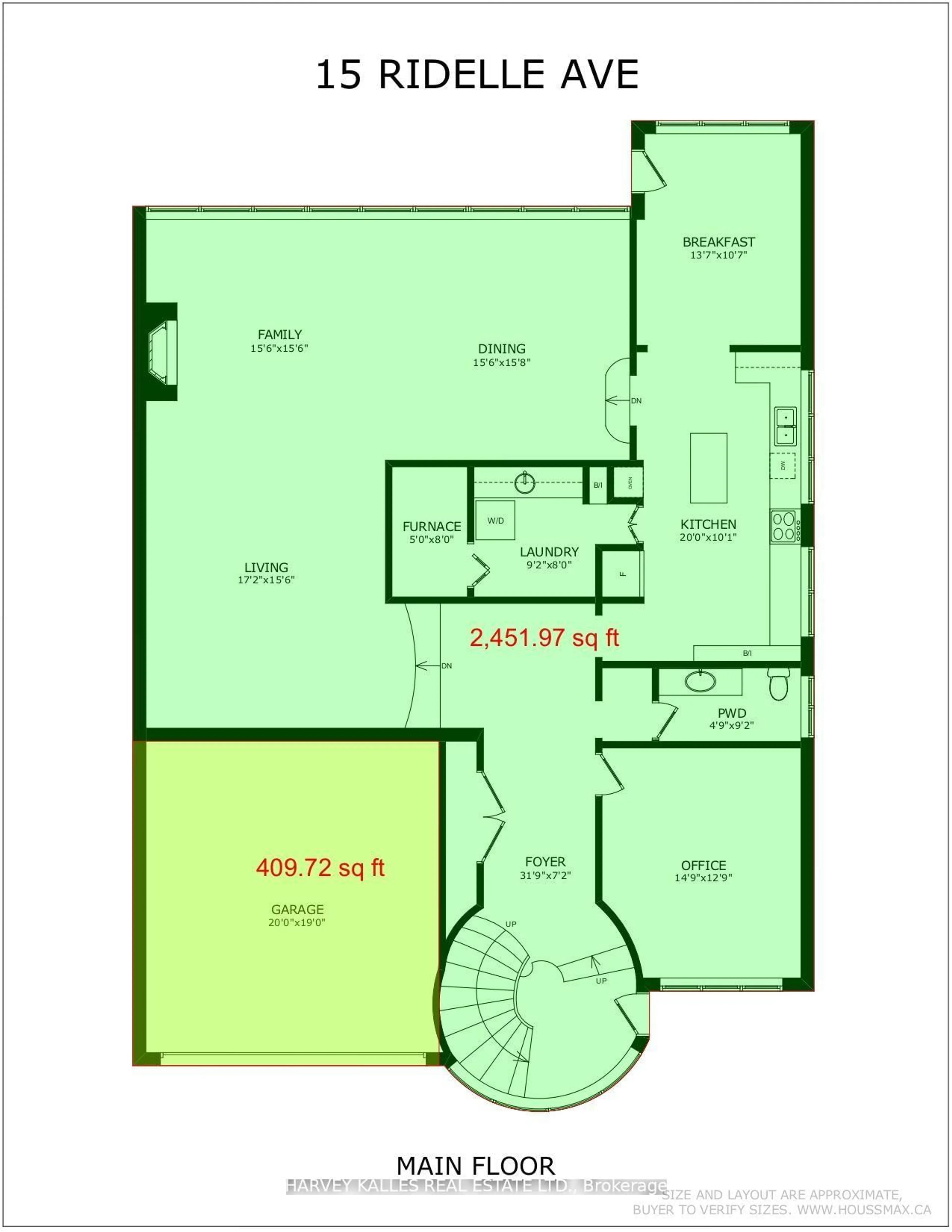 Floor plan for 15 Ridelle Ave, Toronto Ontario M6B 1H5