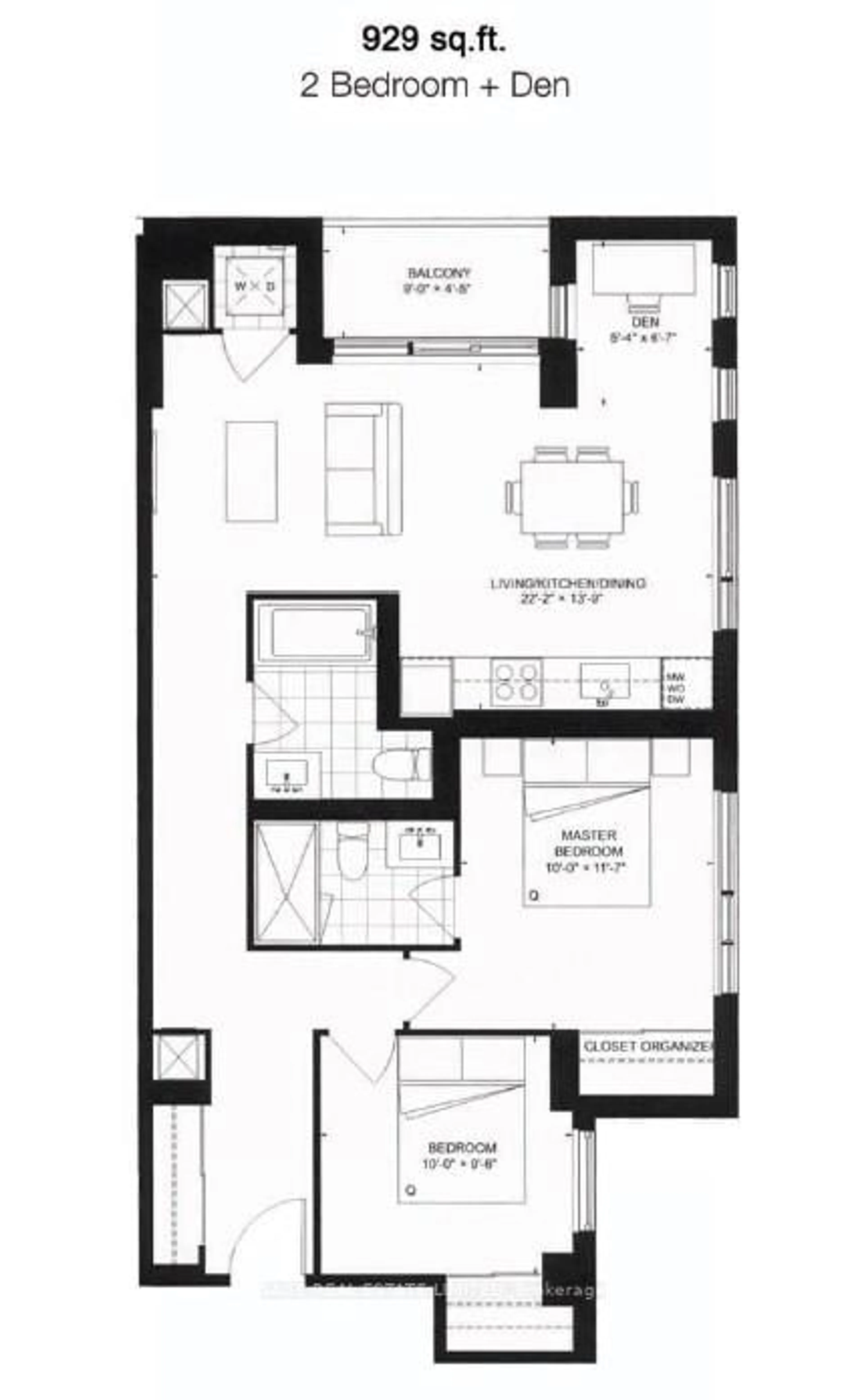 Floor plan for 318 Richmond St #1512, Toronto Ontario M5V 0B4