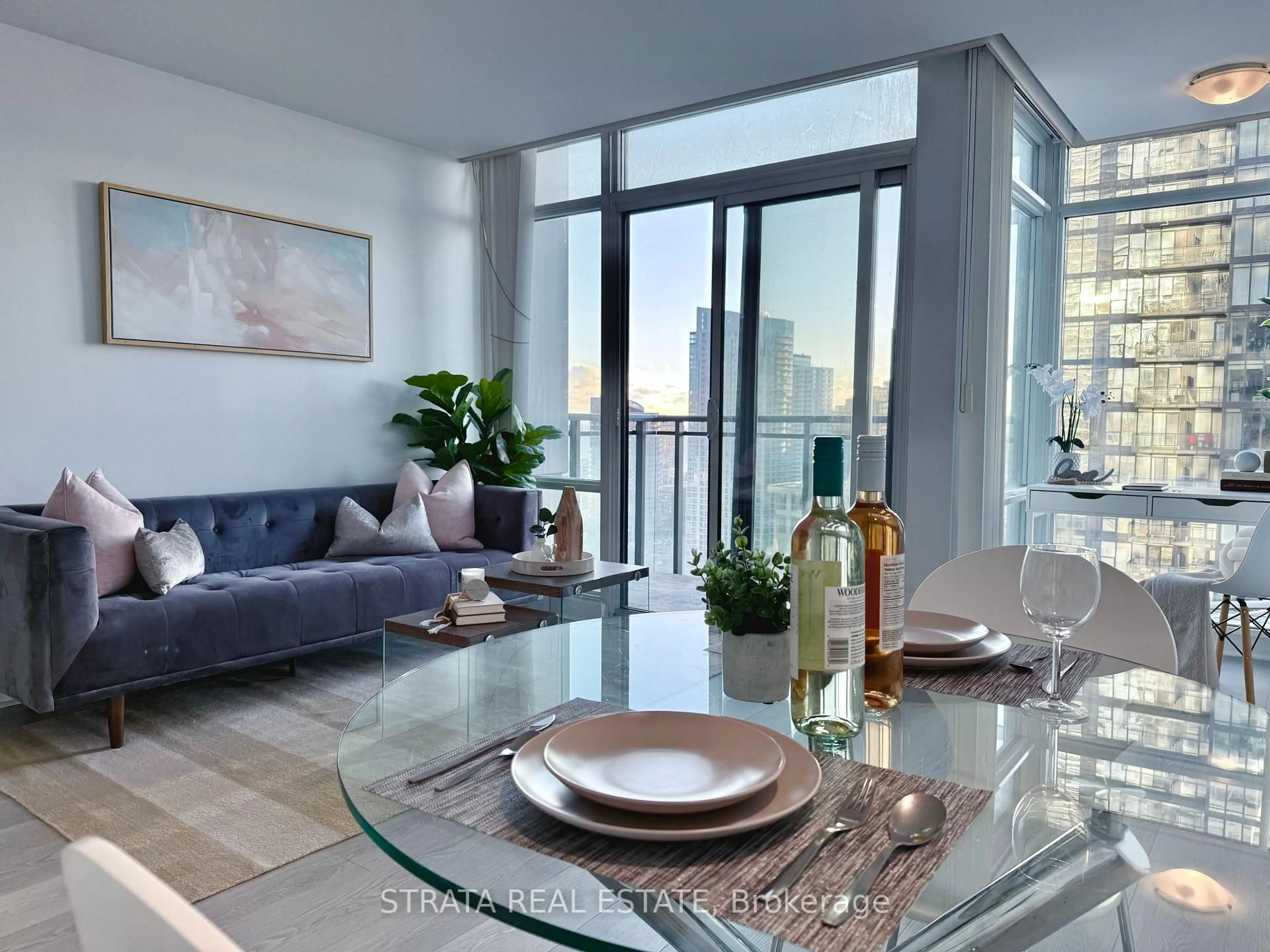 Living room with furniture, unknown for 25 Telegram Mews #3012, Toronto Ontario M5V 3Z1