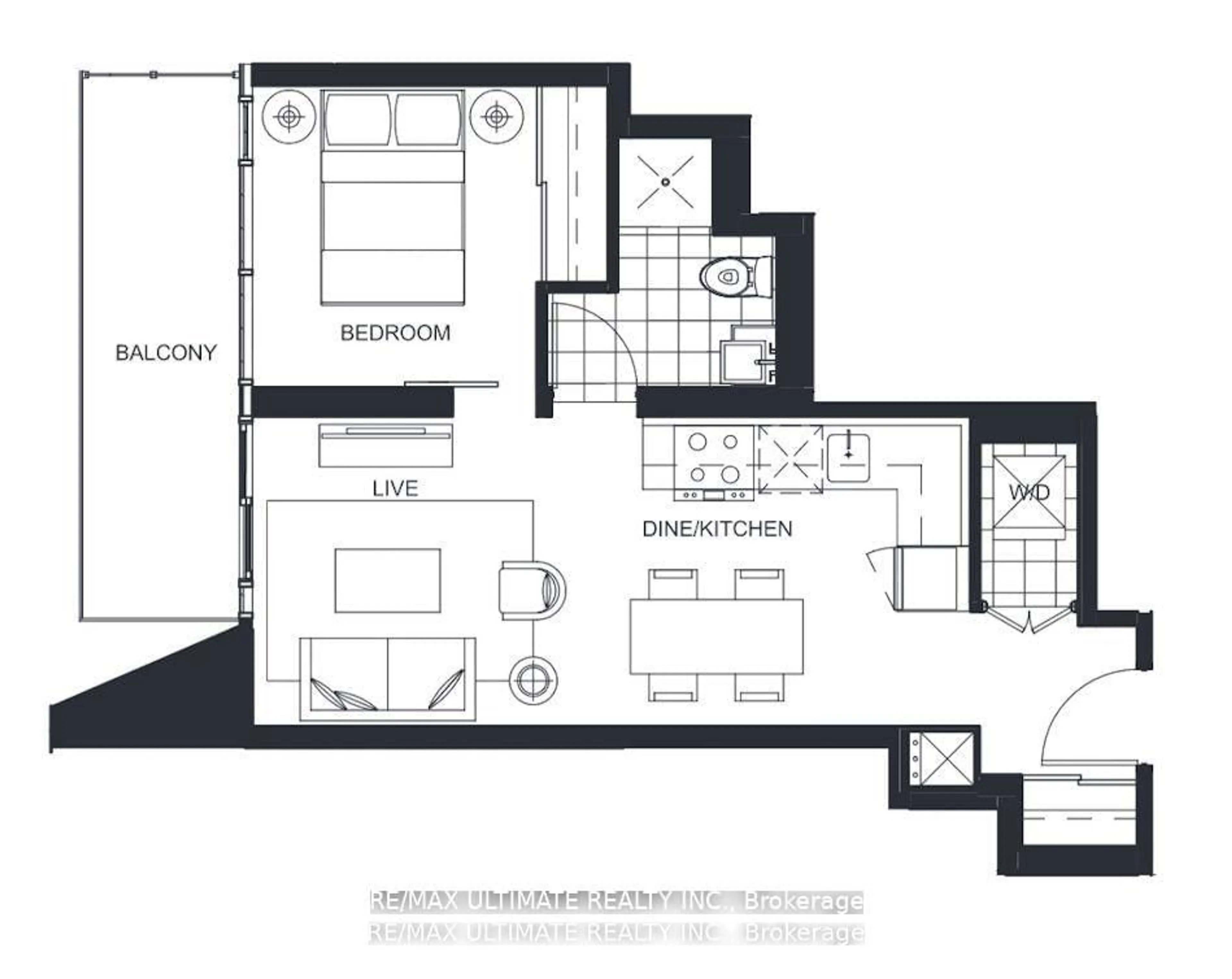 Floor plan for 30 Ordnance St #1905, Toronto Ontario M6K 0C8