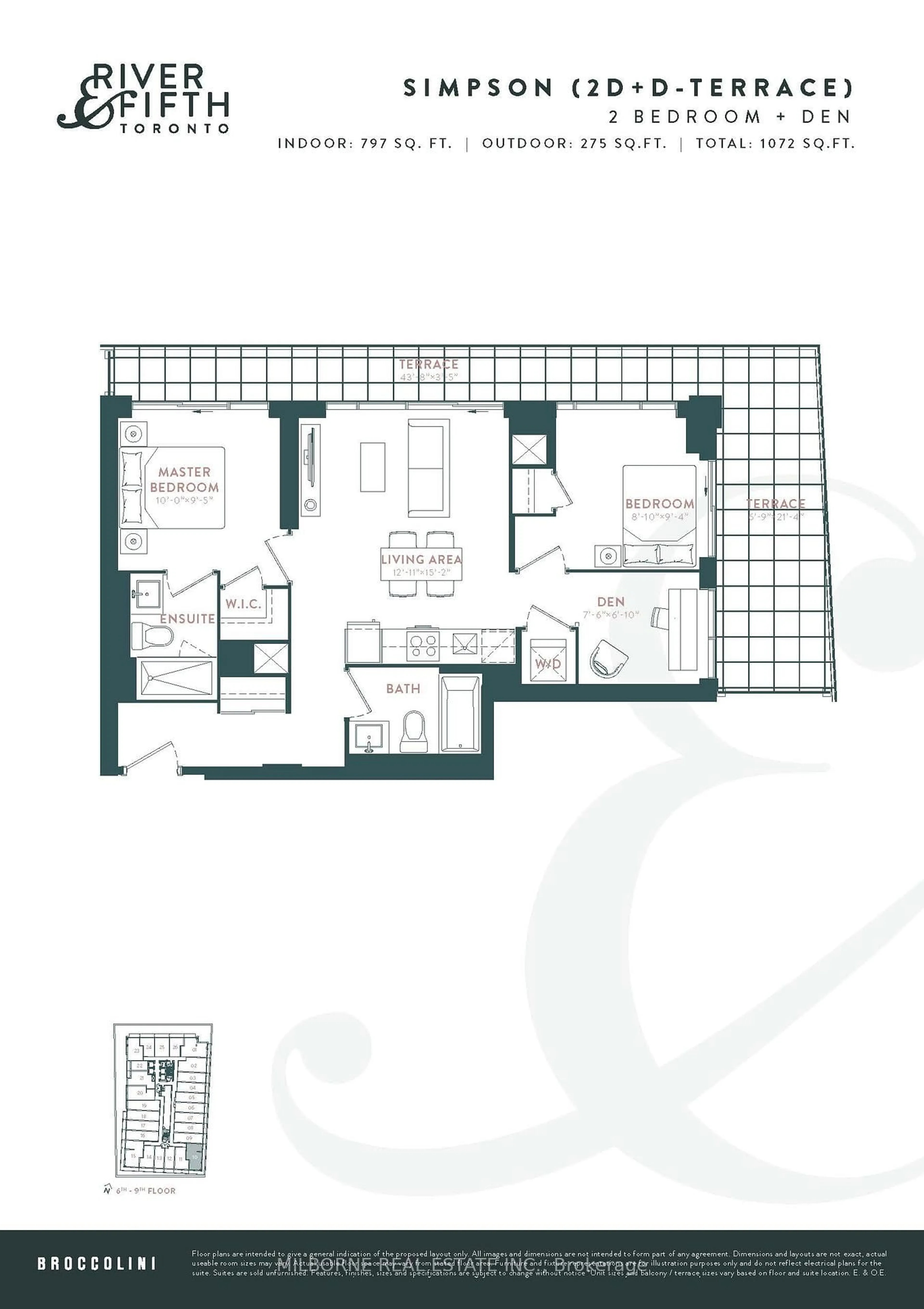 Floor plan for 5 Defries St #510, Toronto Ontario M5A 0W7