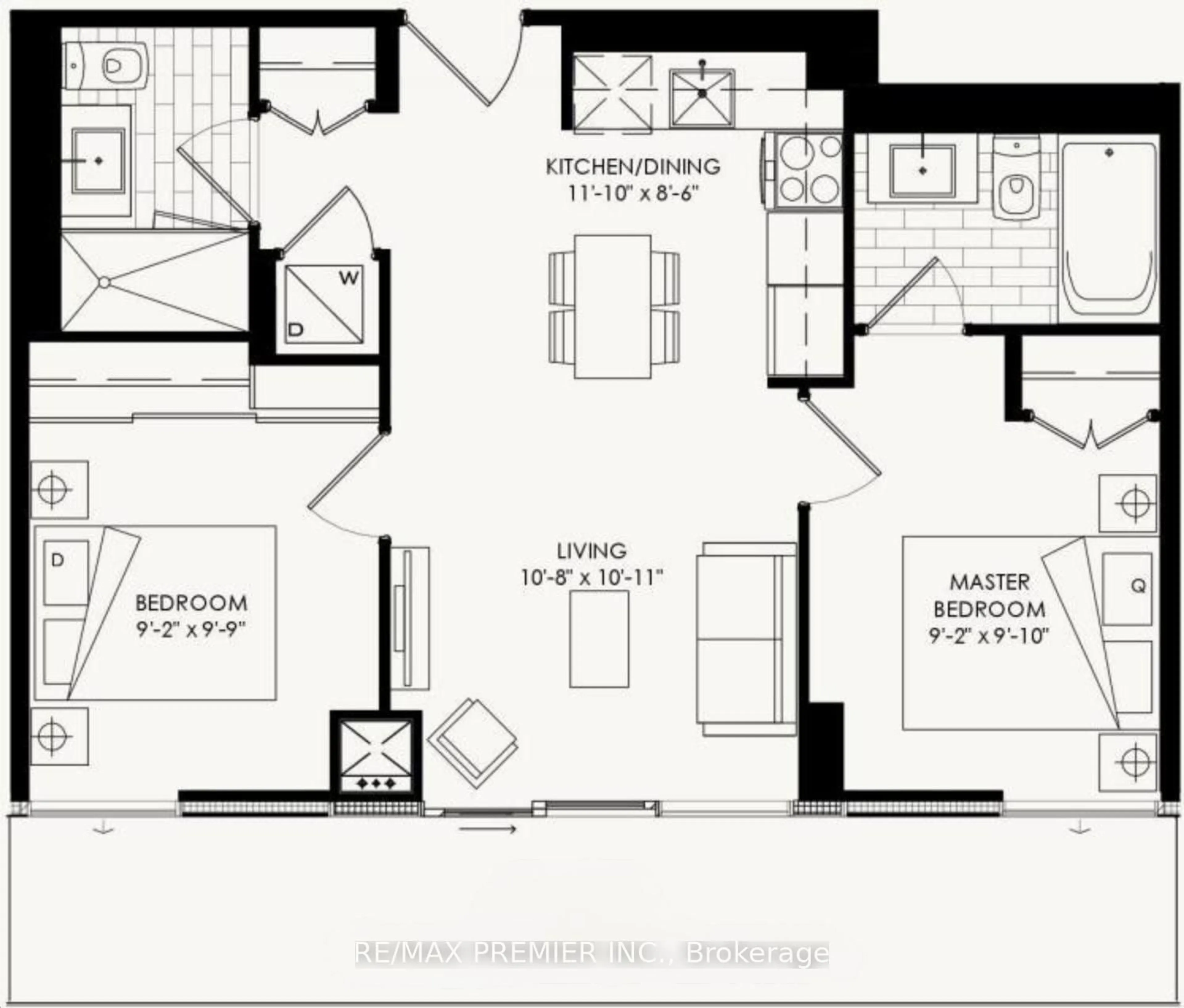 Floor plan for 120 Varna Dr #1413, Toronto Ontario M6A 0B3