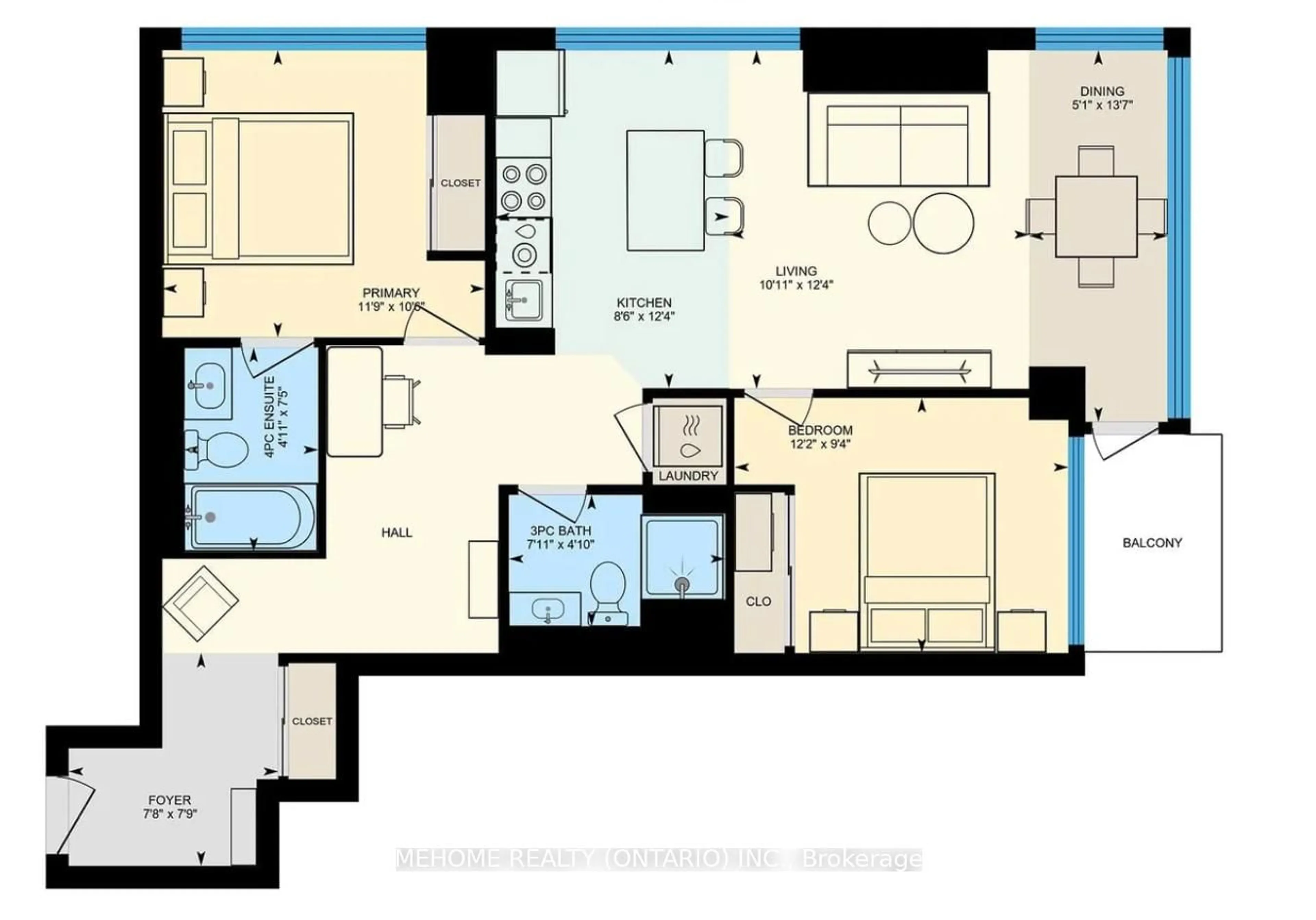 Floor plan for 25 Telegram Mews #1902, Toronto Ontario M5V 3Z1