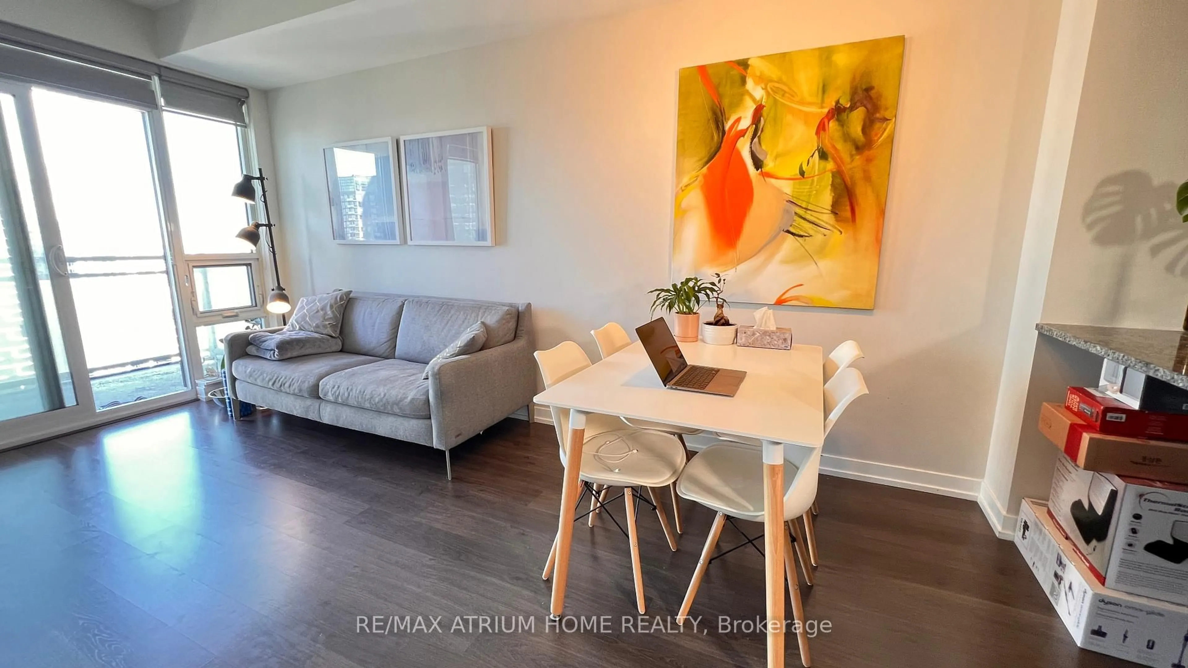Living room with furniture, wood/laminate floor for 89 Dunfield Ave #2904, Toronto Ontario M4S 0A4