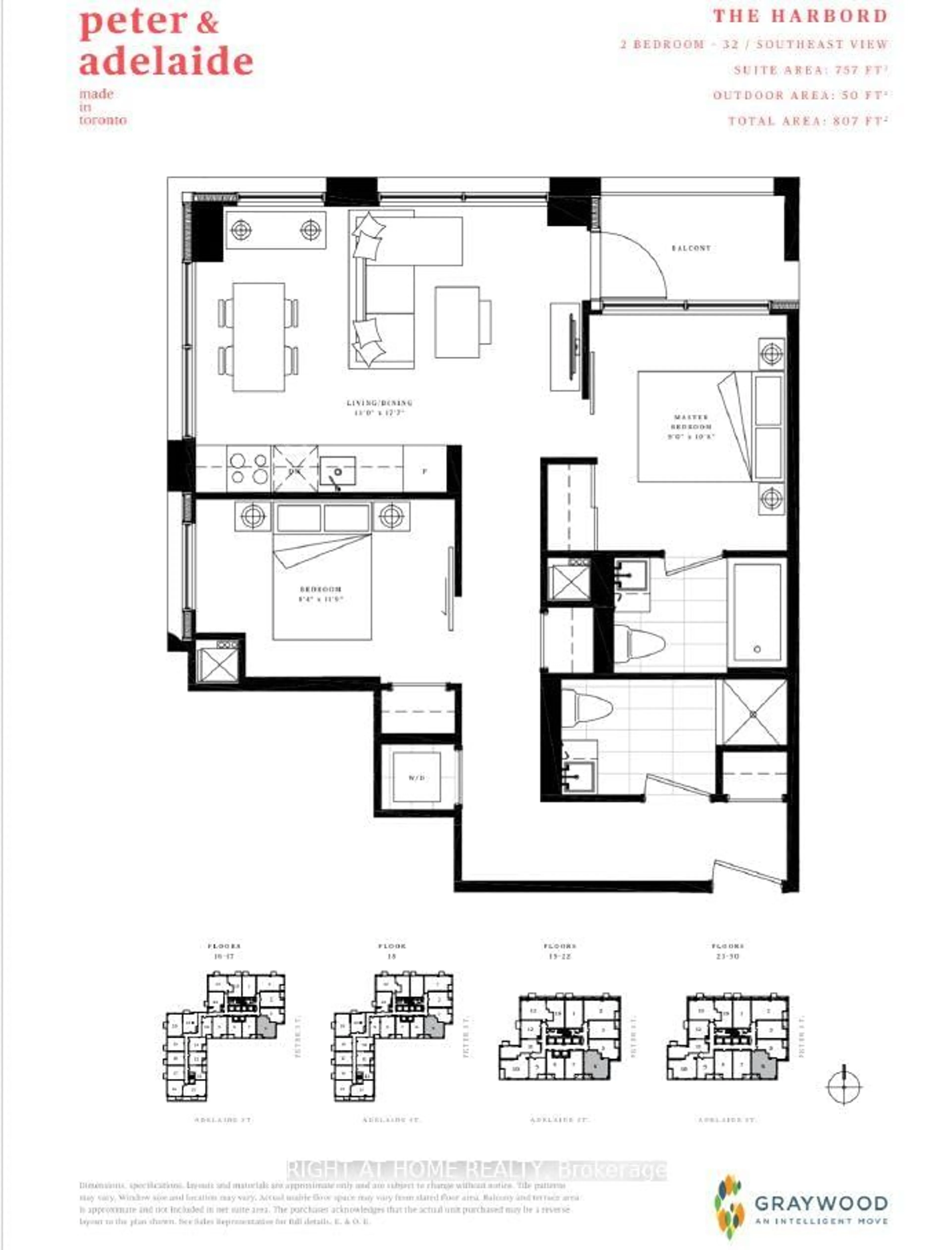 Floor plan for 108 Peter St #4806, Toronto Ontario M5V 0W2