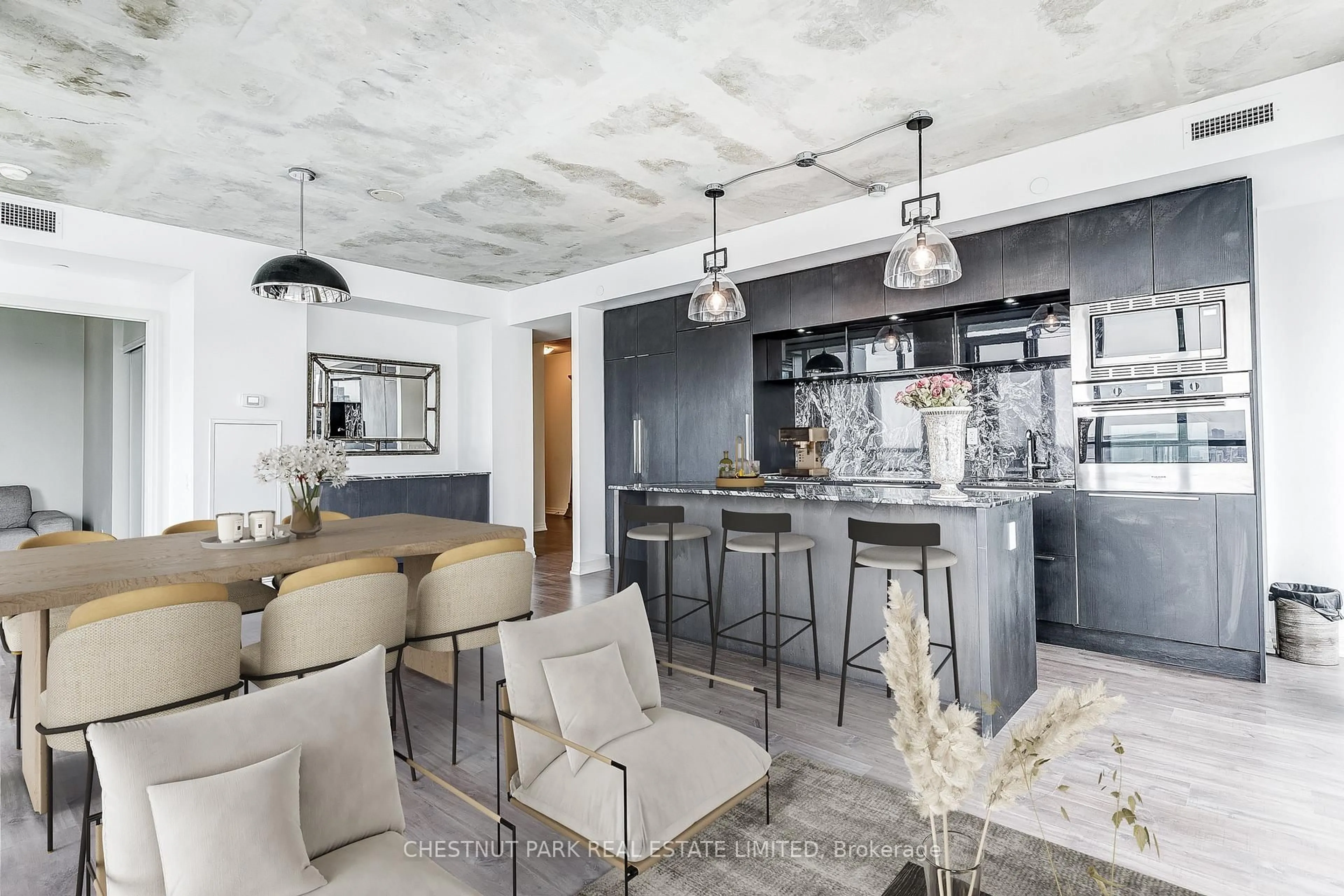 Open concept kitchen, cement floor for 88 Blue Jays Way #4005, Toronto Ontario M5V 2G3