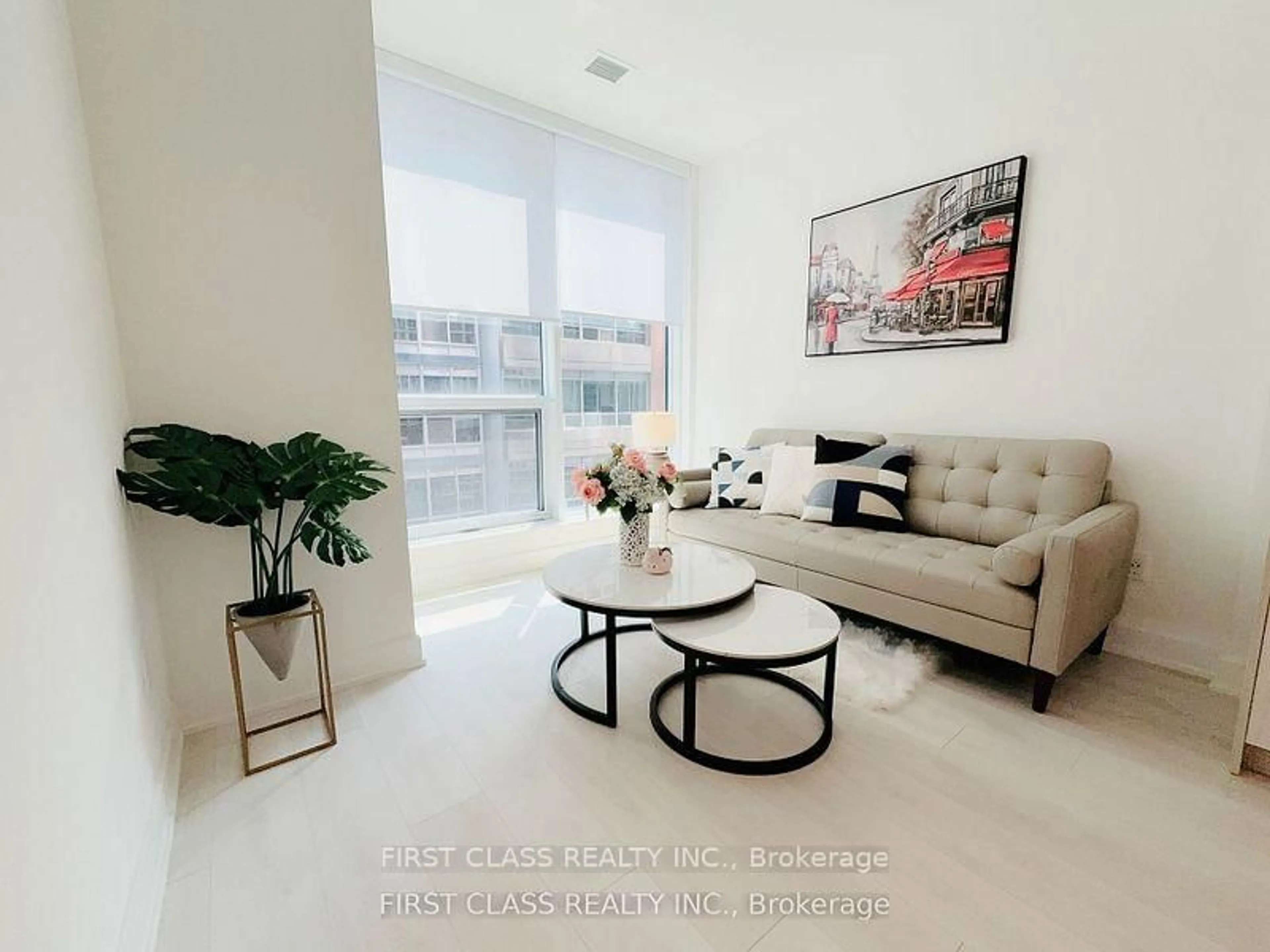 Living room with furniture, ceramic/tile floor for 15 Mercer St #806, Toronto Ontario M5V 1H2