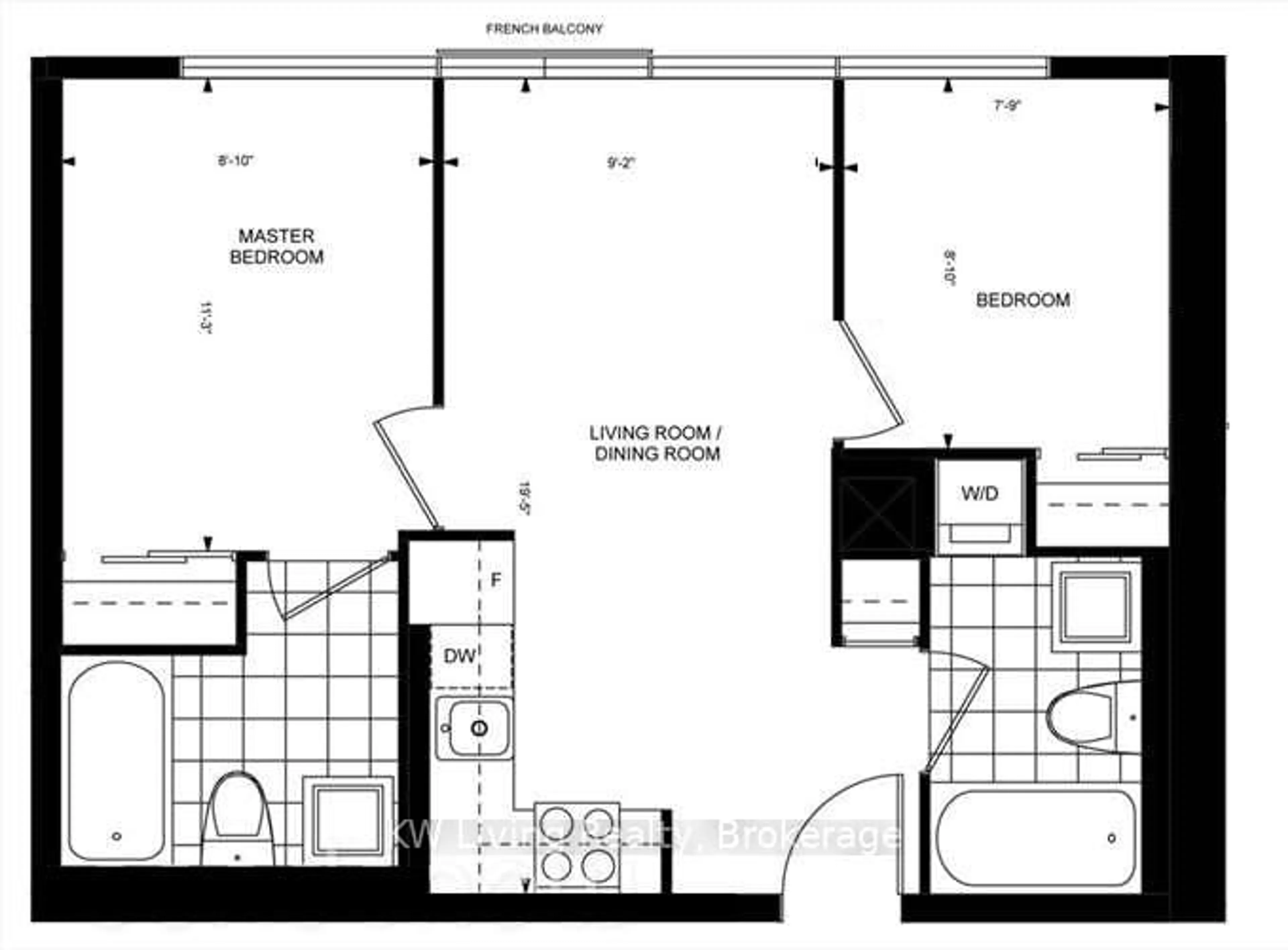 Floor plan for 36 Lisgar St #1602, Toronto Ontario M6J 0C7