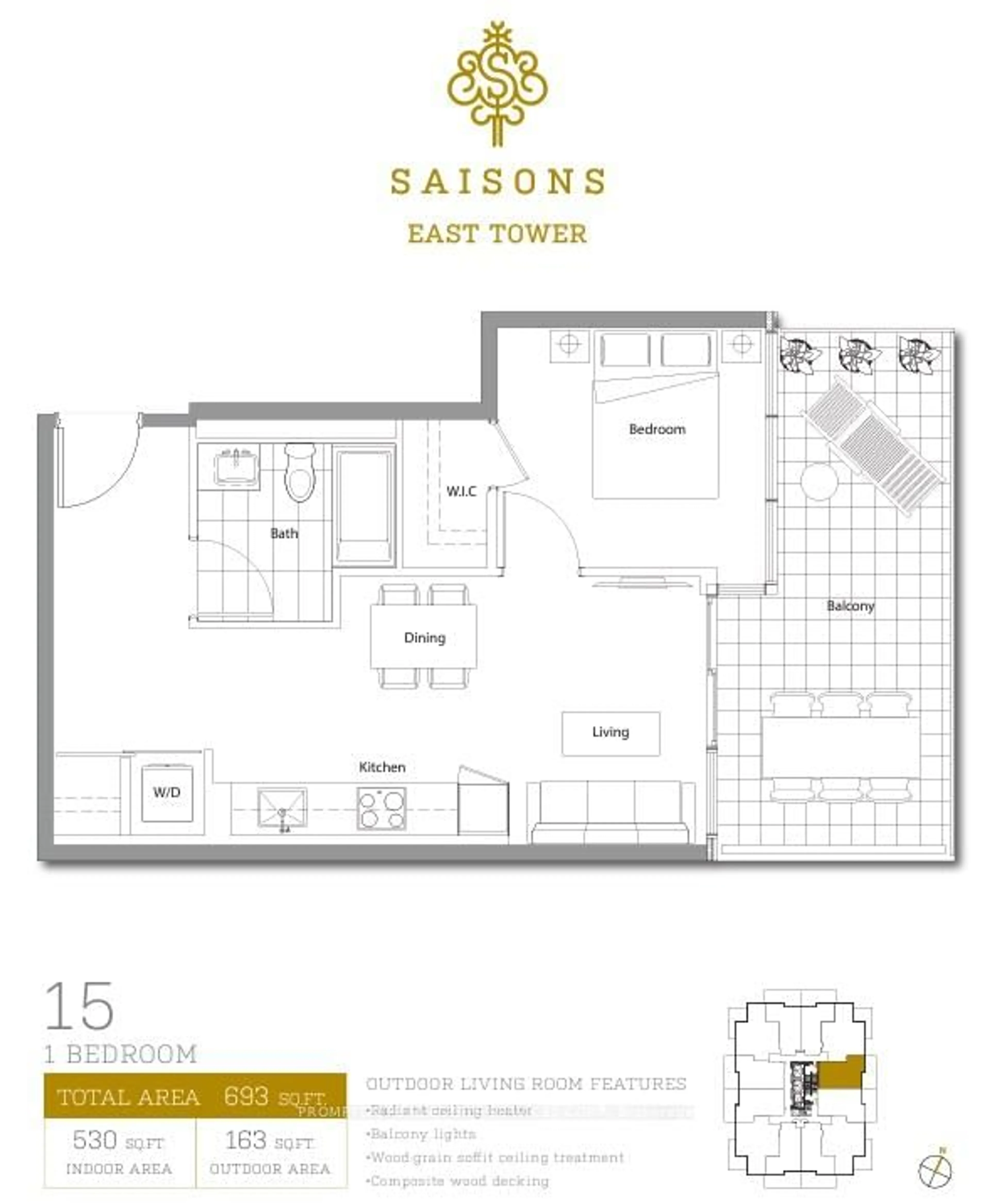 Floor plan for 27 McMahon Dr #1615, Toronto Ontario M2K 0J2