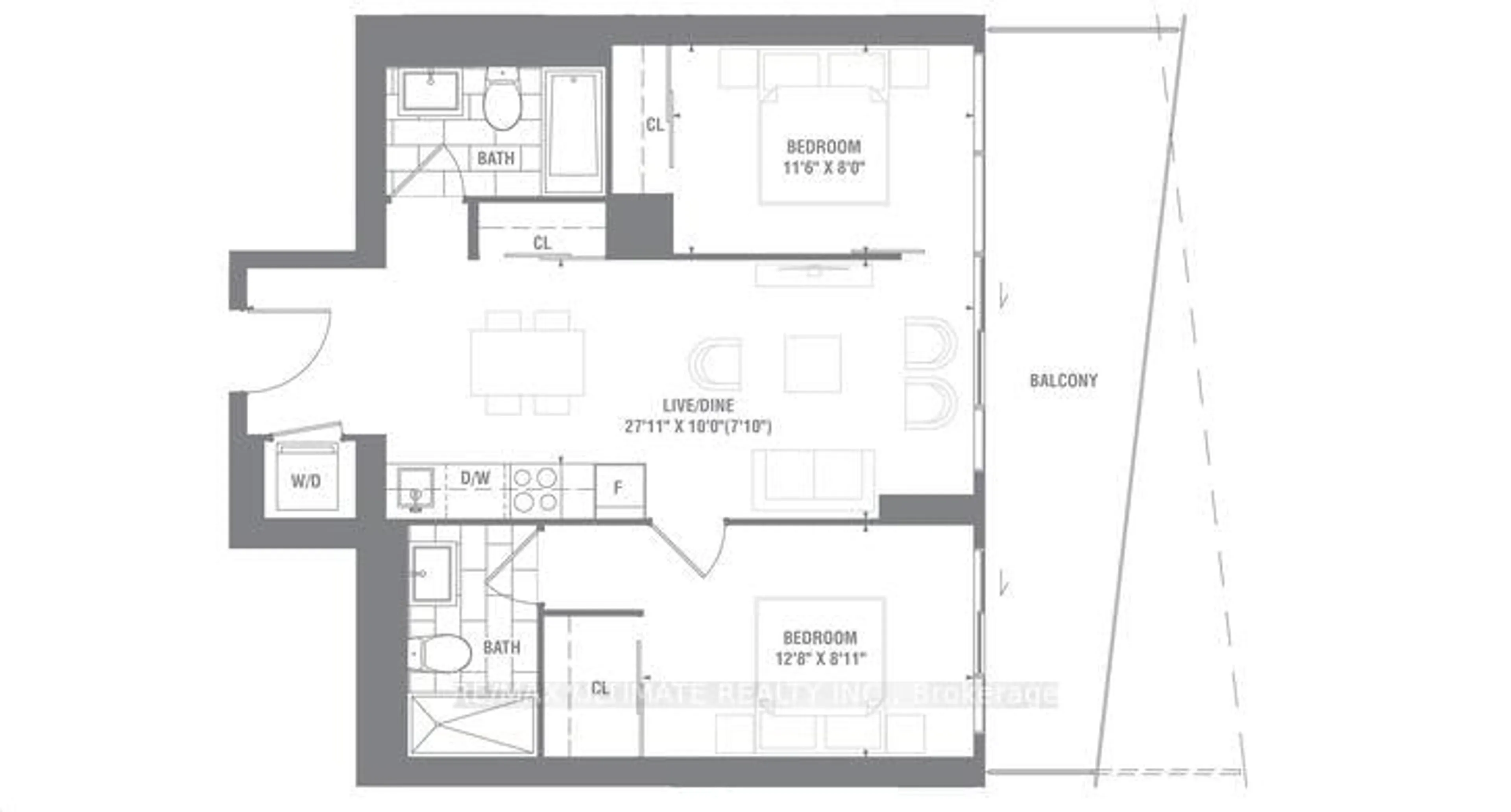 Floor plan for 15 Queens Quay #1601, Toronto Ontario M5E 0A4